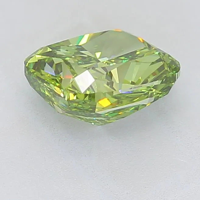 4.13ct Cushion modified Lab Grown Diamond (Colour Fancy Vivid Green, Clarity VS1, IGI Certified)