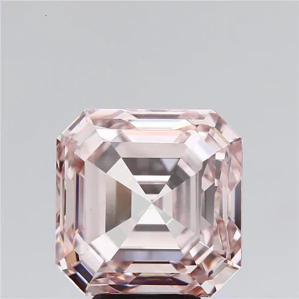 6.53ct Square emerald Lab Grown Diamond (Colour Fancy Light Brownish Pink, Clarity VS1, Cut GD, IGI Certified) - Jewelry by Cleo