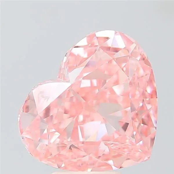 7.10ct Heart Lab Grown Diamond (Colour Fancy Vivid Pink, Clarity VVS2, IGI Certified) - Jewelry by Cleo
