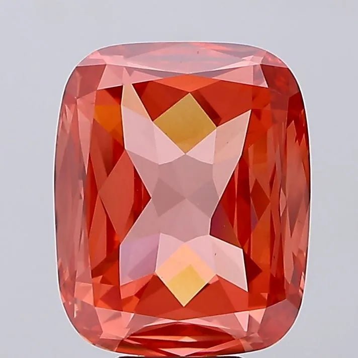 7.12ct Cushion modified Lab Grown Diamond (Colour Fancy Vivid Red, Clarity VS1, IGI Certified) - Jewelry by Cleo