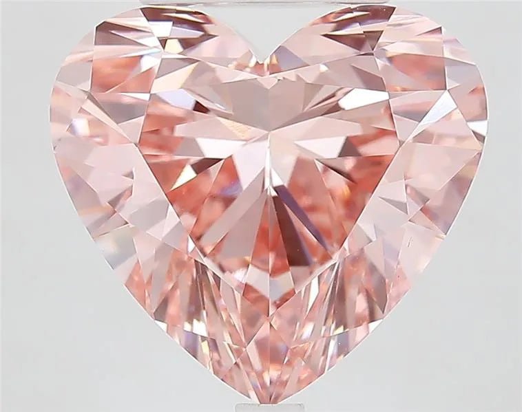 7.64ct Heart Lab Grown Diamond (Colour Fancy Vivid Pink, Clarity VVS1, IGI Certified) - Jewelry by Cleo