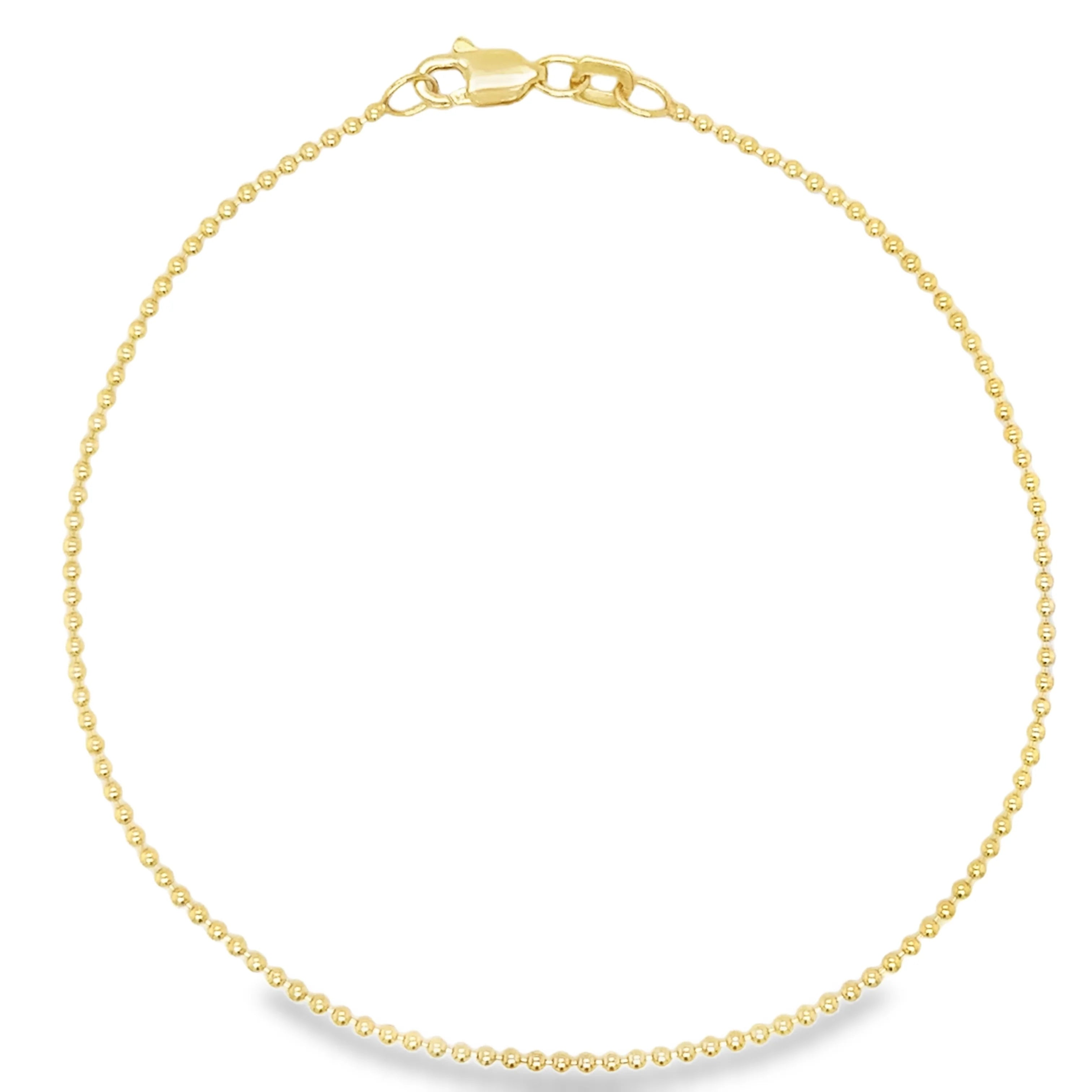 14k Gold Continuous Ball Chain Bracelet — 7.5"
