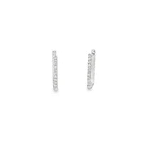 14k Gold Pavé Diamond Rectangle Earrings — Small or Large
