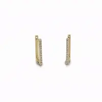 14k Gold Pavé Diamond Rectangle Earrings — Small or Large