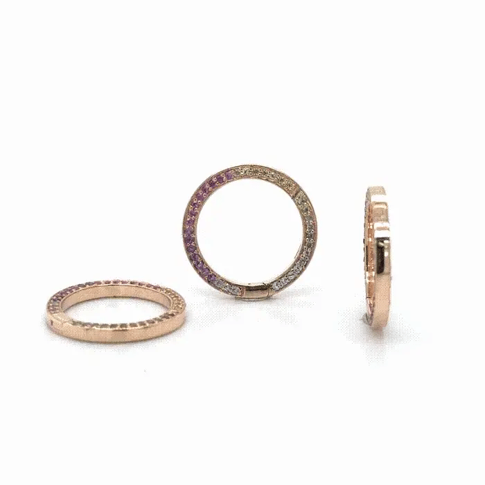 14k Gold Multi-Sapphire Pavé Charm Pendant