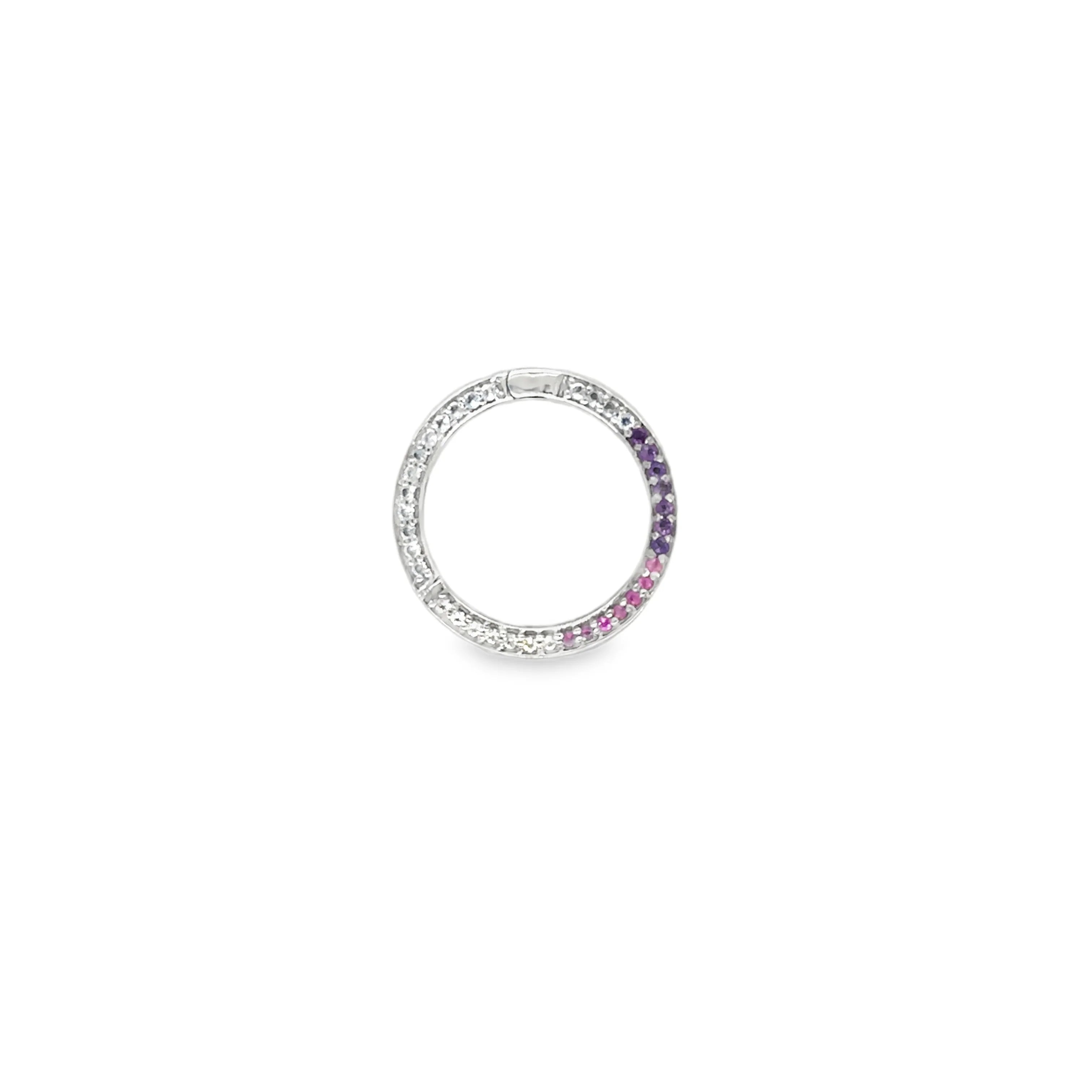 14k Gold Multi-Sapphire Pavé Charm Pendant