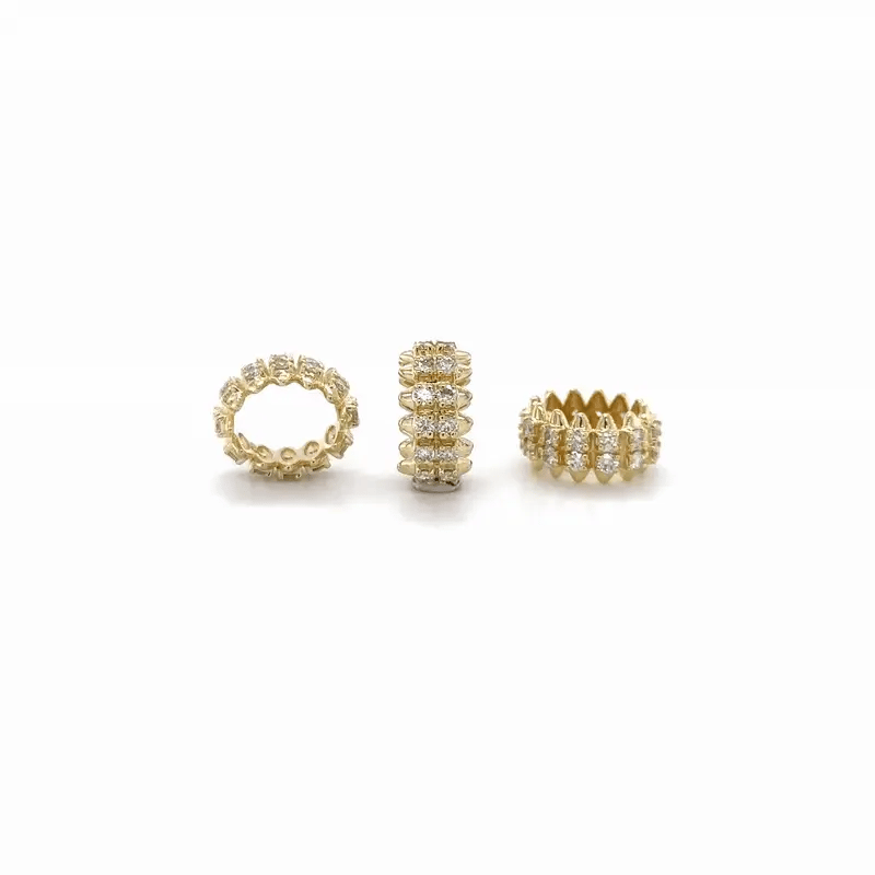 14k Gold Multi-Row Diamond Spine Pendant