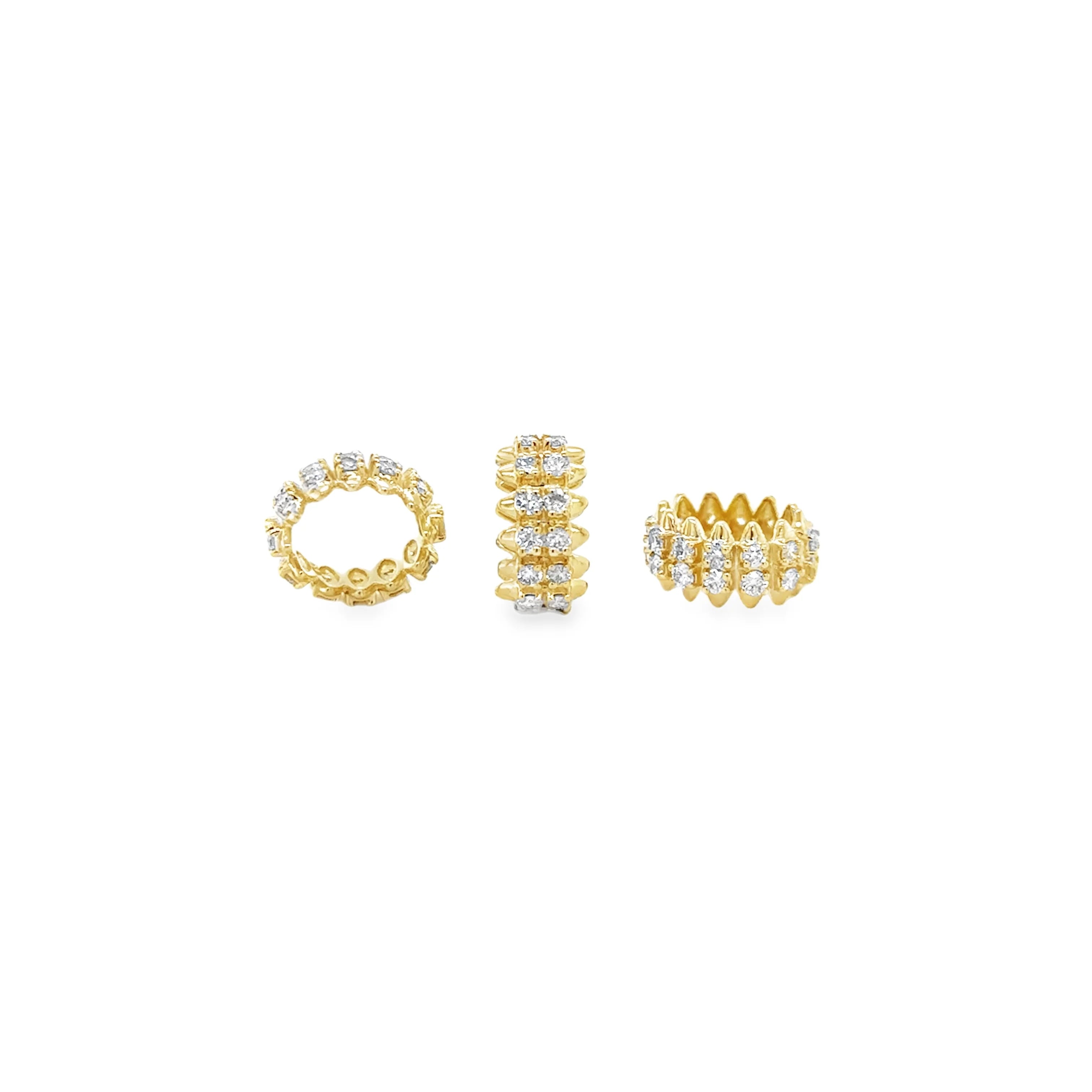 14k Gold Multi-Row Diamond Spine Pendant
