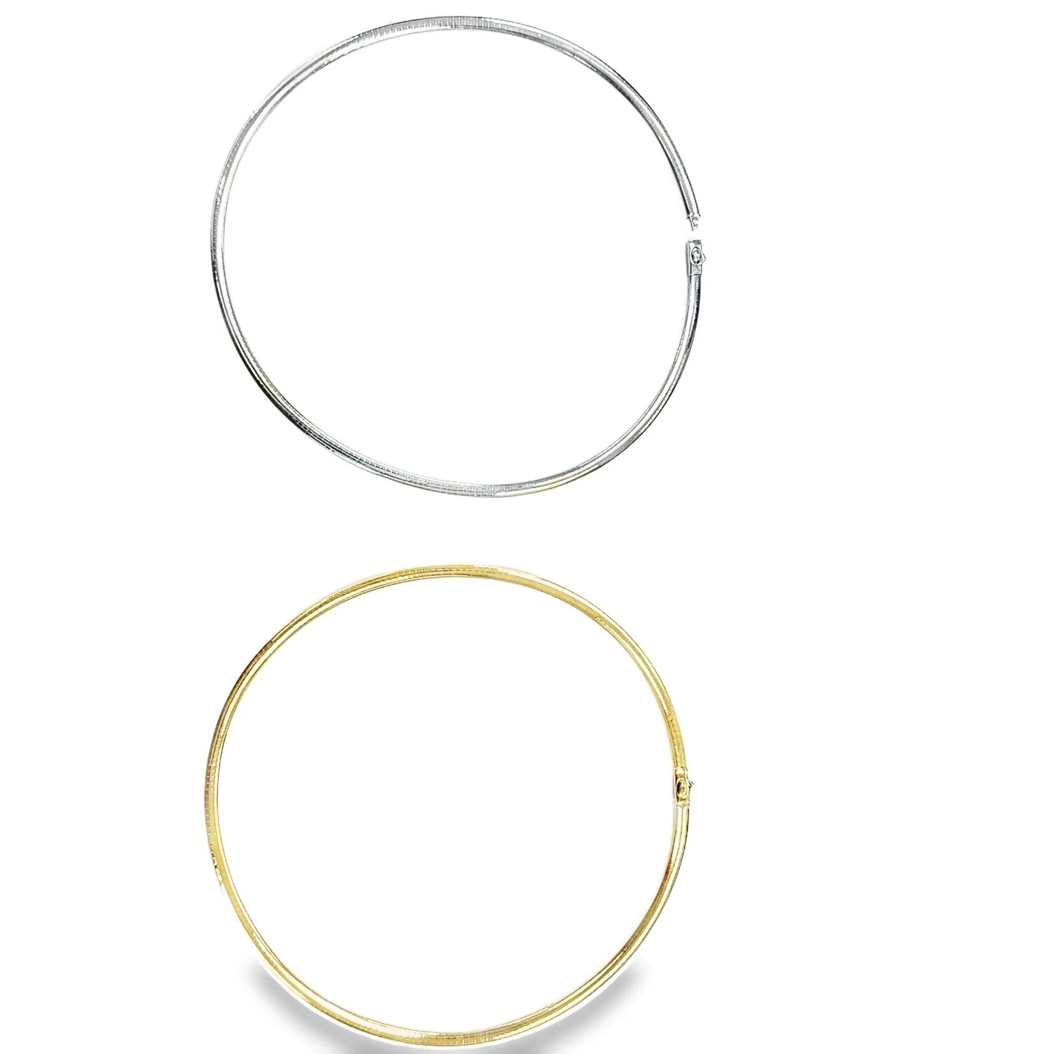 14kt Two-Tone Reversible Omega Necklace, 18" 3.5mm