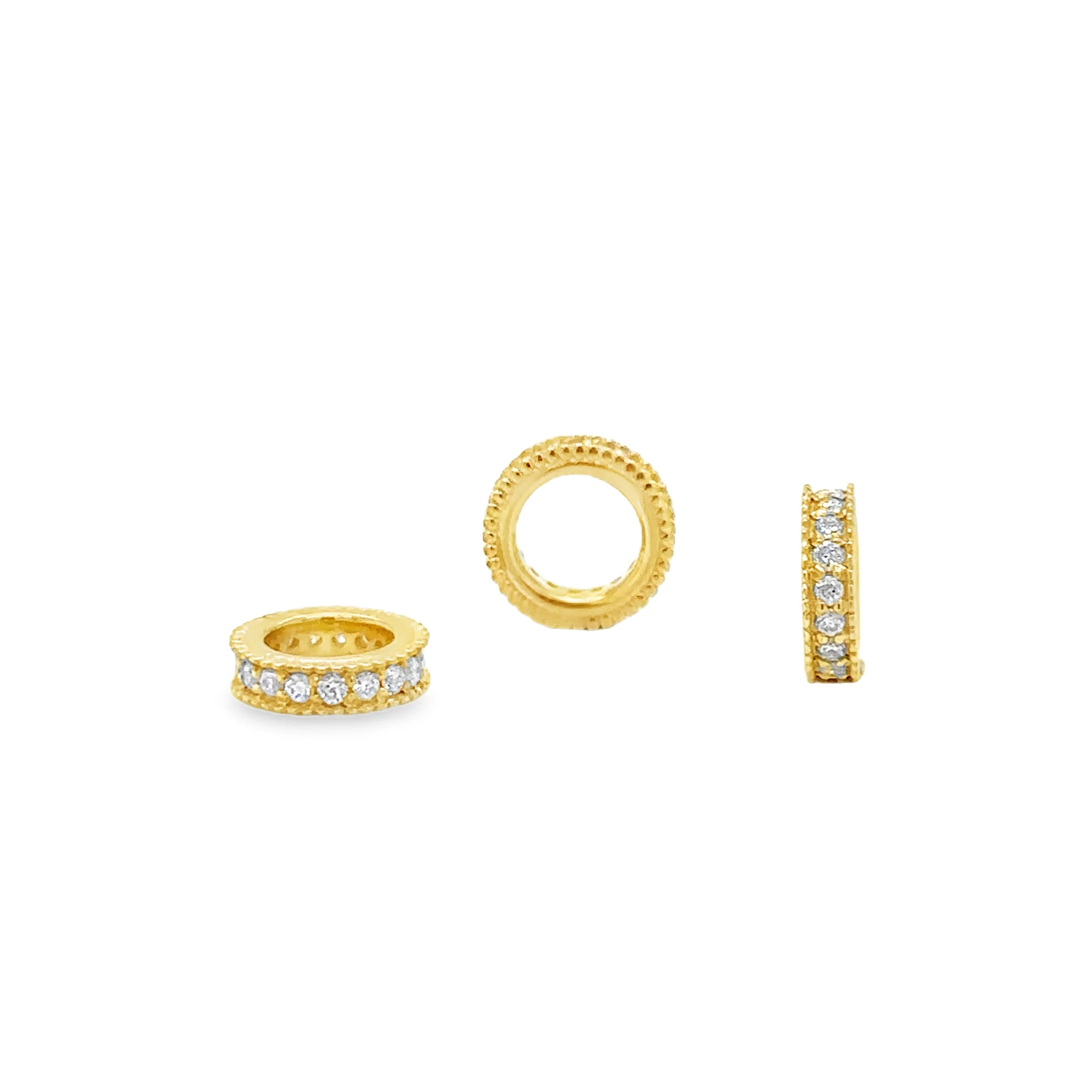 14k Gold Milgrain Diamond Rondelle Charm