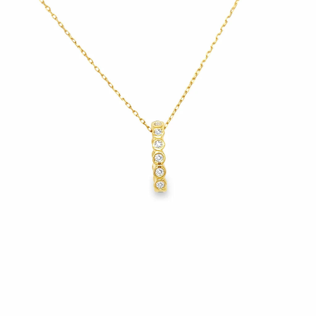 14k Gold Bezel-Set Diamond Oval Eternity Rondelle