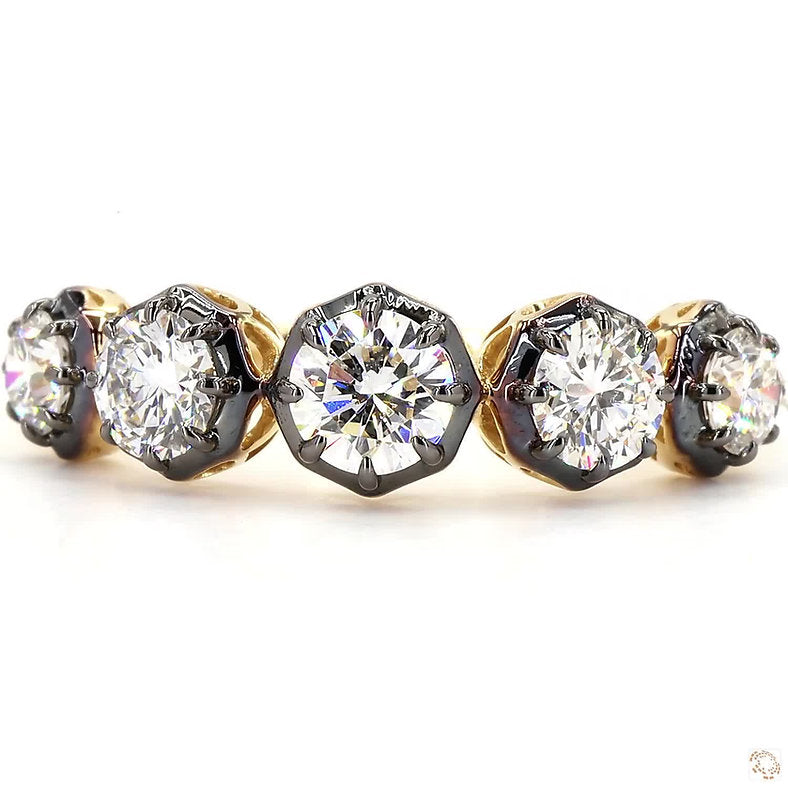 Cleo Georgian Half Eternity Diamond Band in 14k Gold | 1 TCW | Jewelry by Cleo