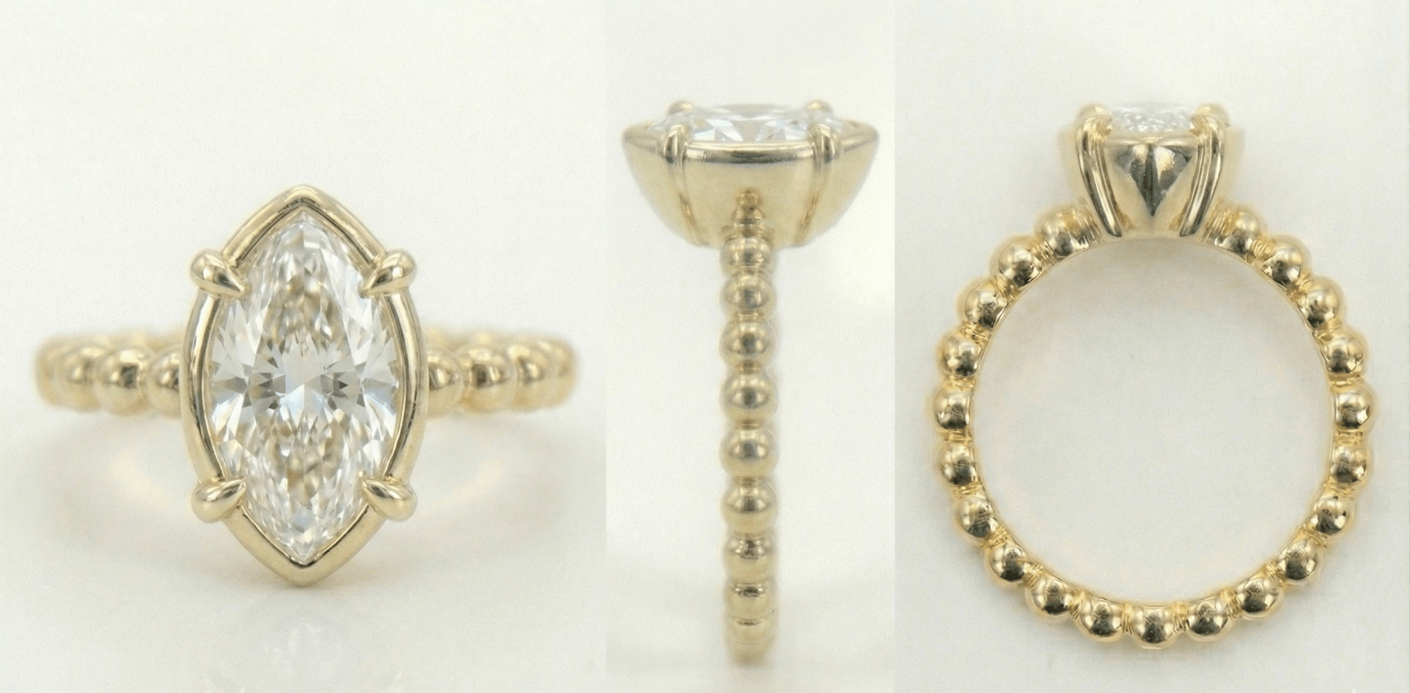 Bezel Bubble Engagement Ring - Jewelry by Cleo