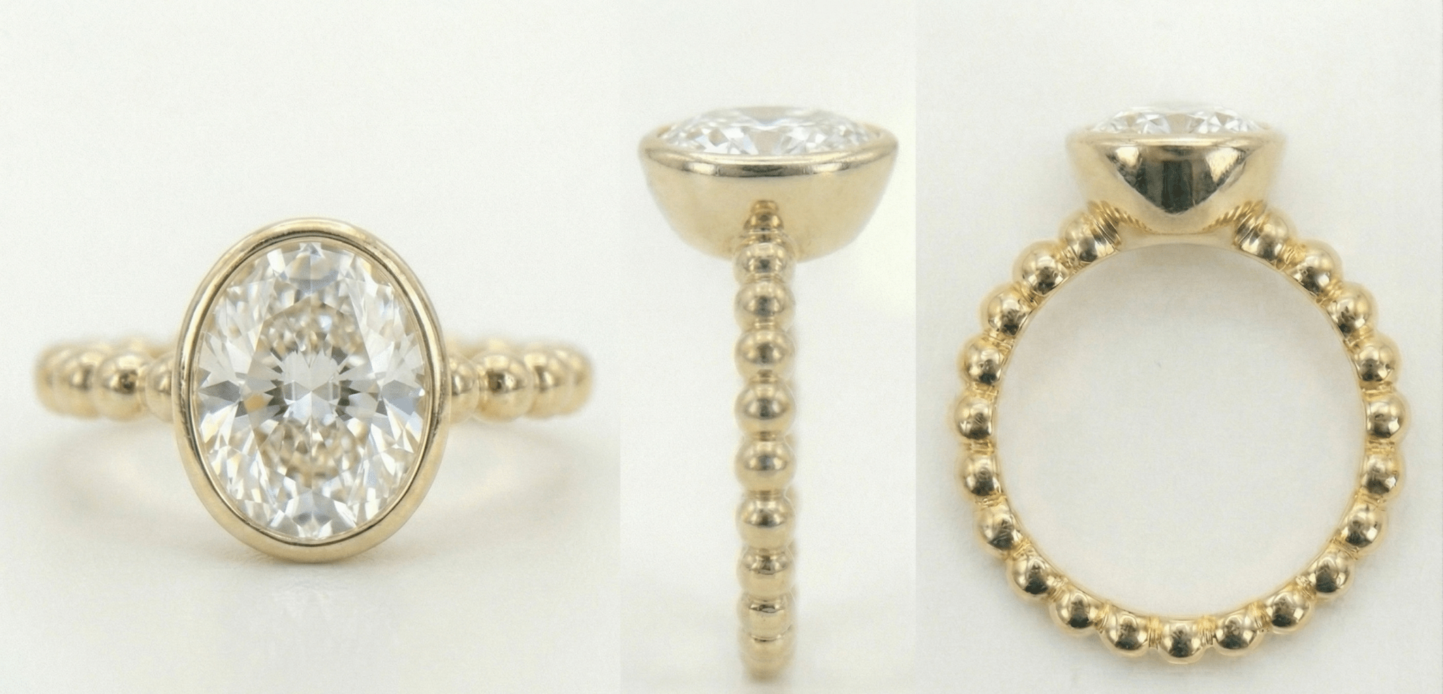 Bezel Bubble Engagement Ring - Jewelry by Cleo
