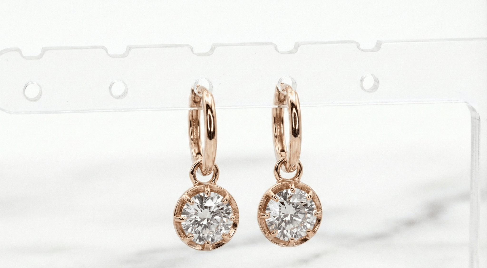 Diamond Buttonback Hoop Earrings - Jewelry by Cleo