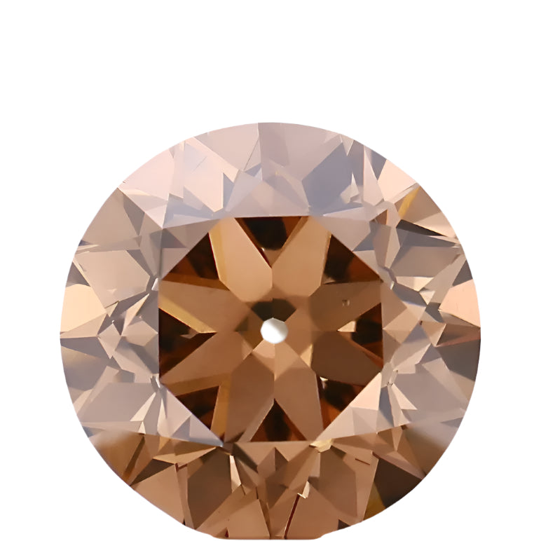 European cut 3.01ct Lab Grown Diamond (Fancy Brown, VS1, EX, EX, None) - Jewelry by Cleo