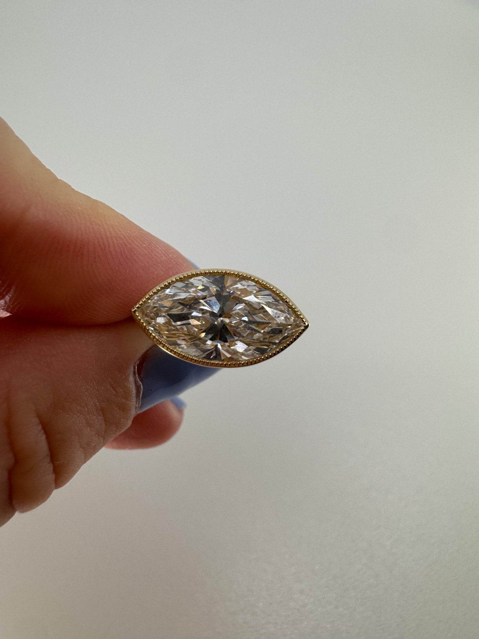 Marquise 4 carat east - west bezel ring - Jewelry by Cleo