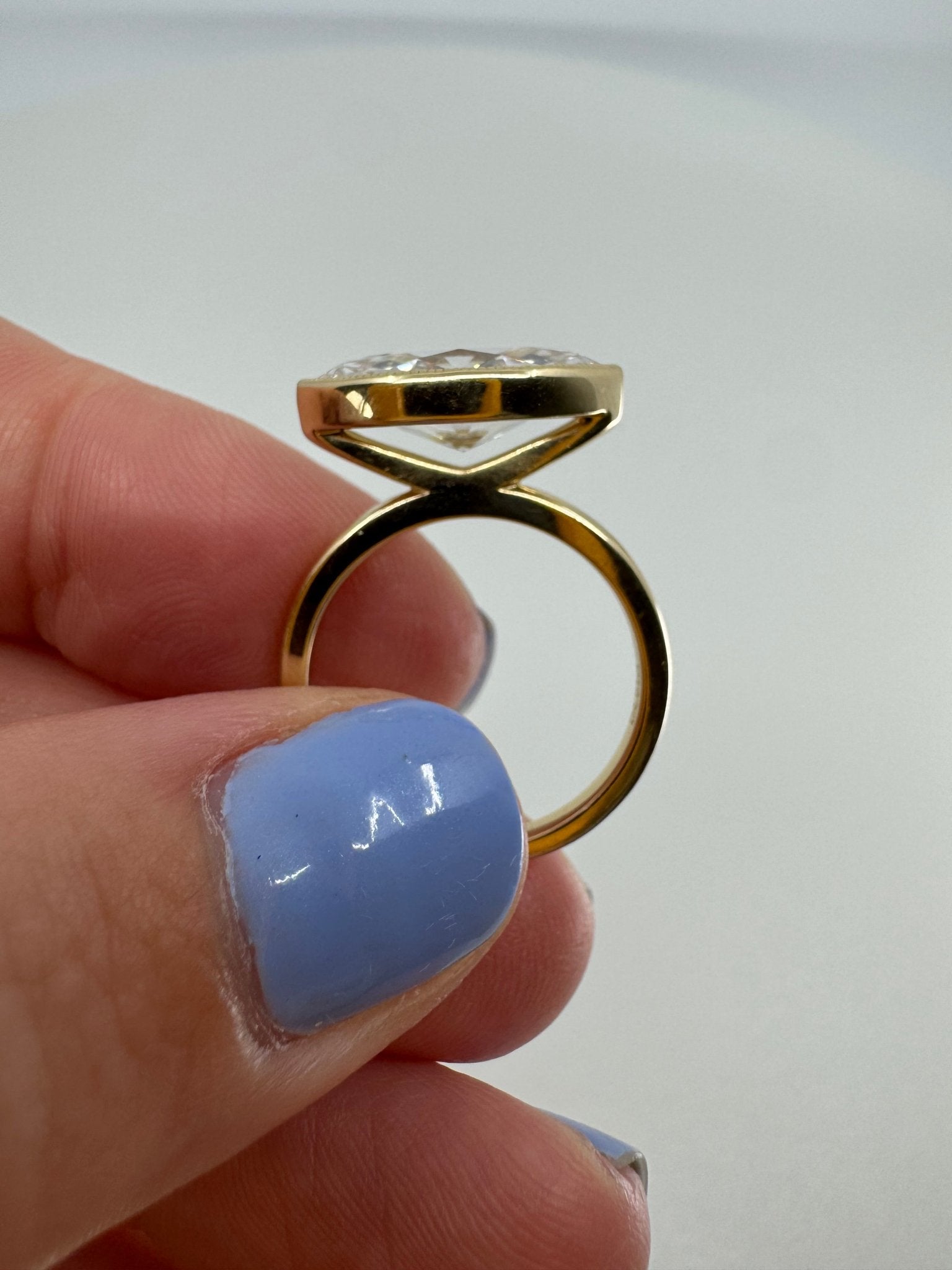 Marquise 4 carat east - west bezel ring - Jewelry by Cleo
