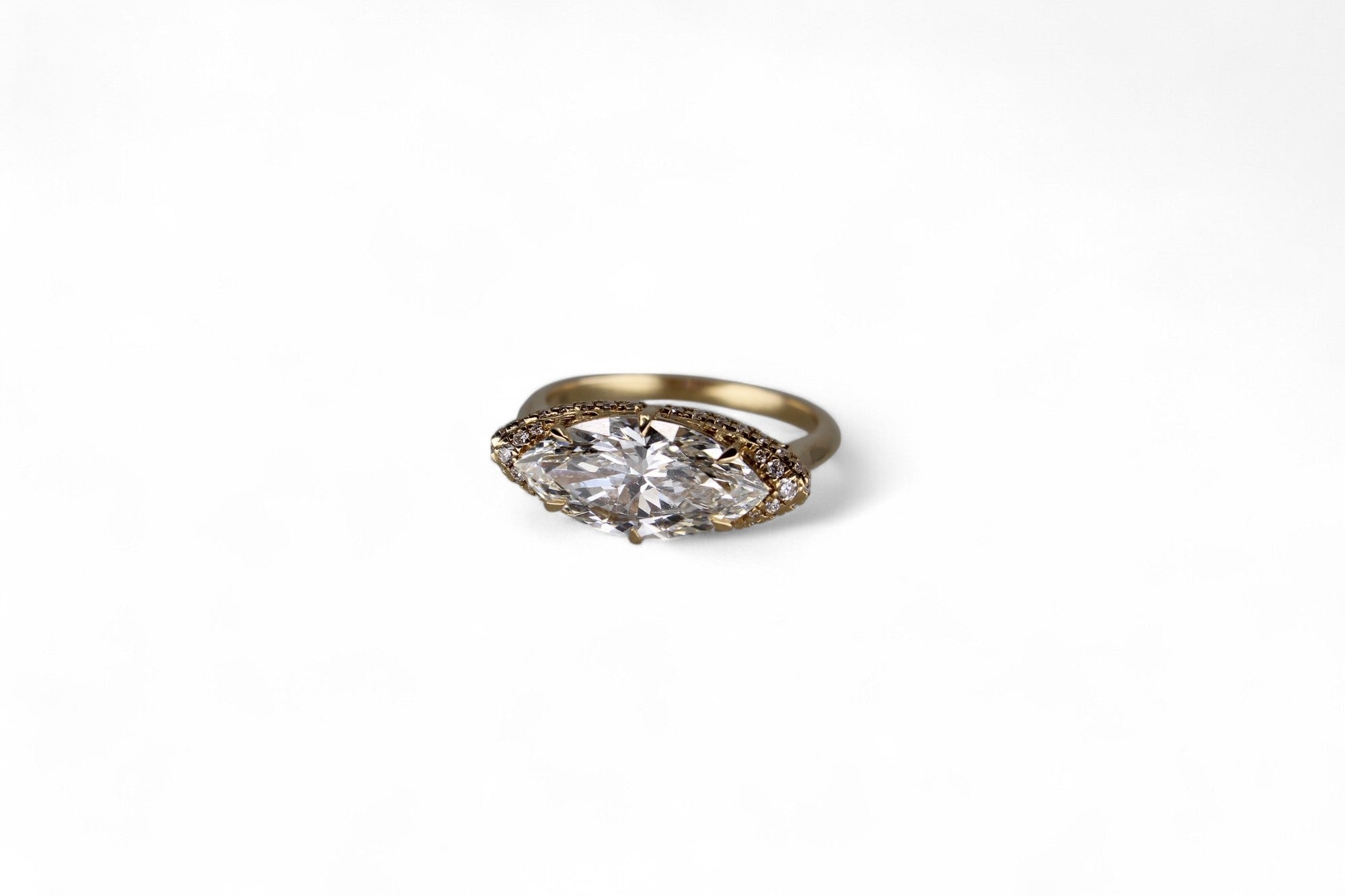 Marquise east - west 3 carat halo ring - Jewelry by Cleo
