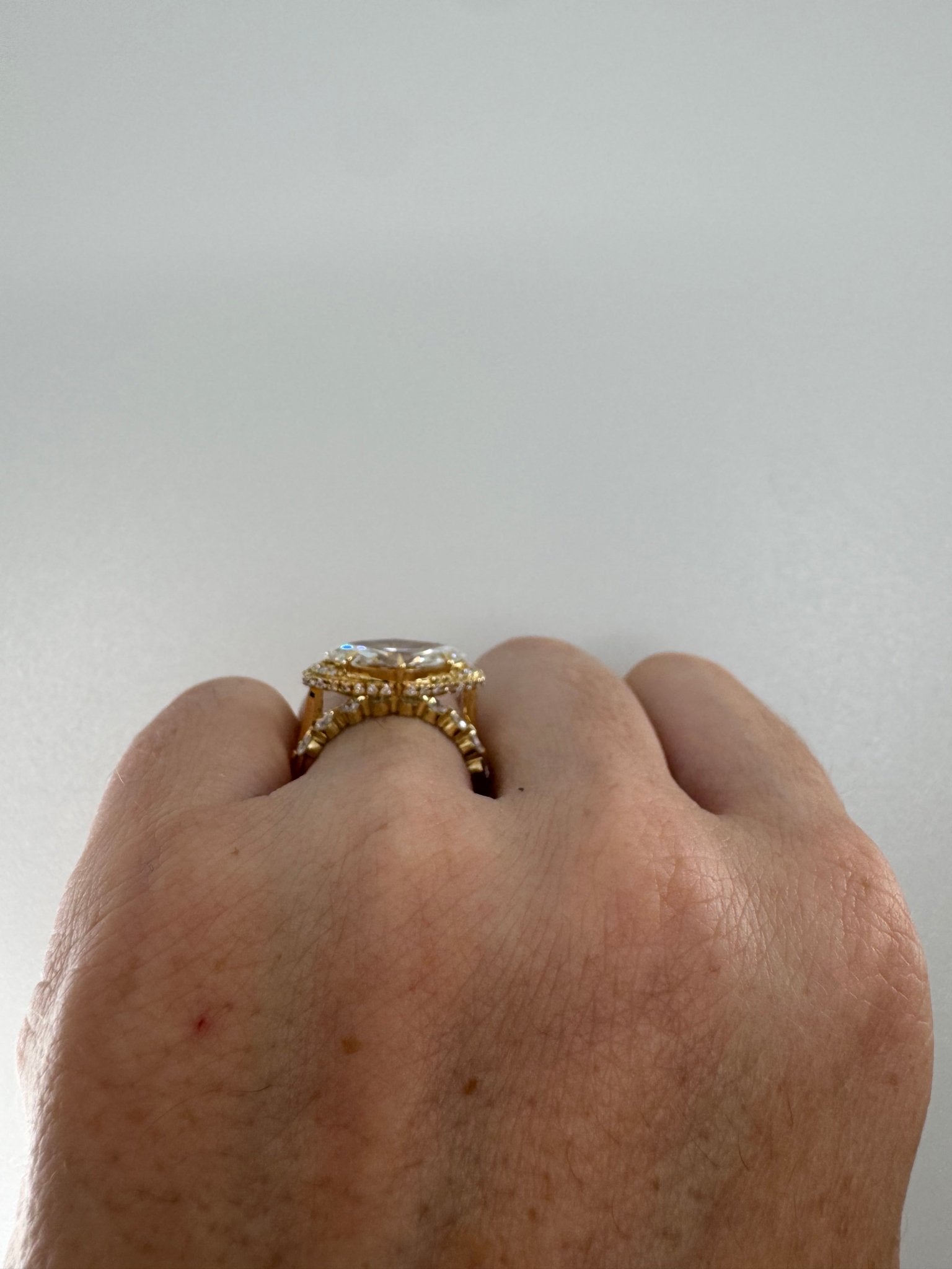 Marquise east - west 3 carat halo ring - Jewelry by Cleo