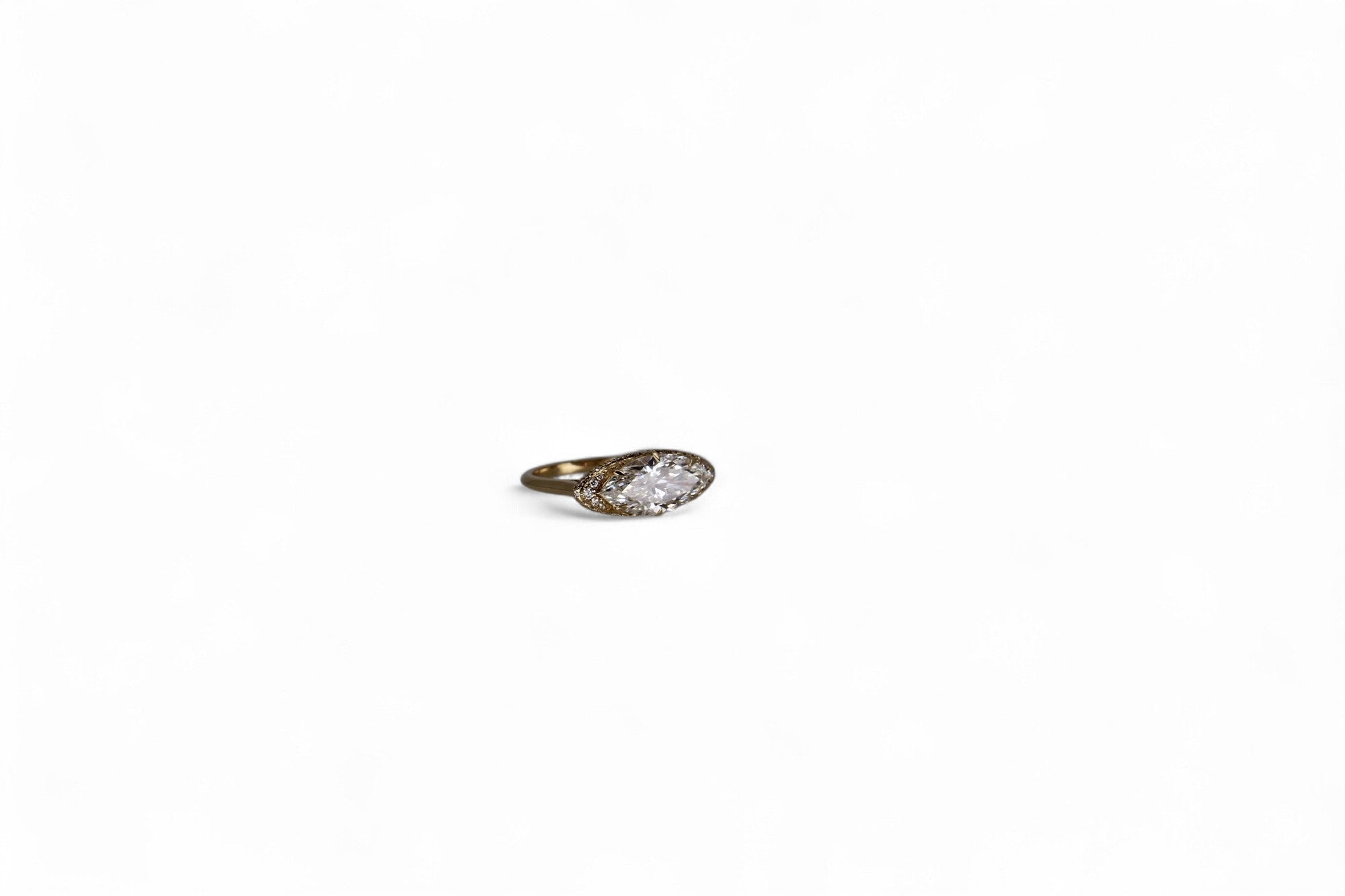 Marquise east - west 3 carat halo ring - Jewelry by Cleo