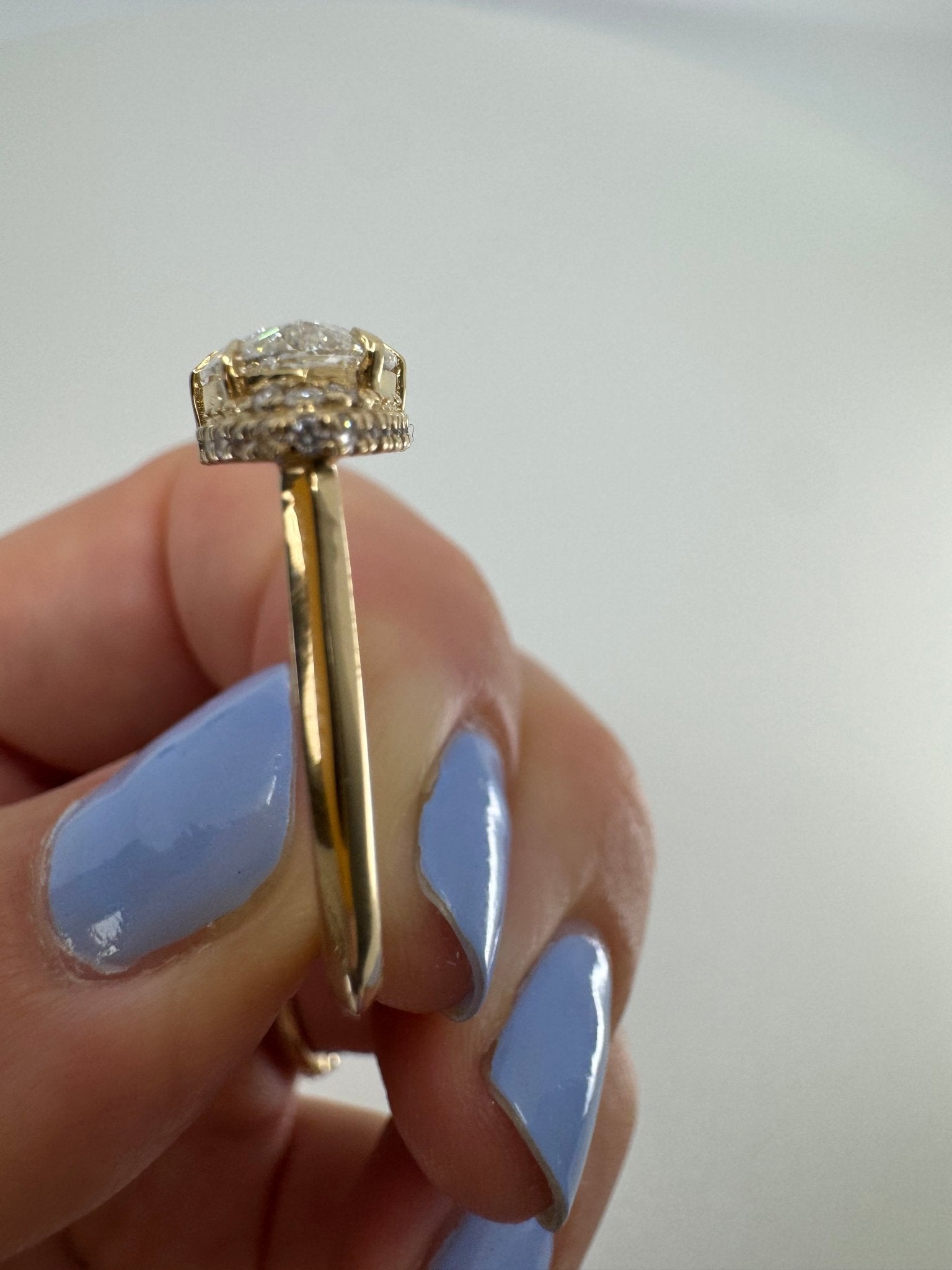 Marquise east - west 3 carat halo ring - Jewelry by Cleo