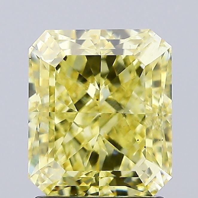 Radiant 2.15ct Fancy Intense Yellow VS2 EX EX None - Jewelry by Cleo
