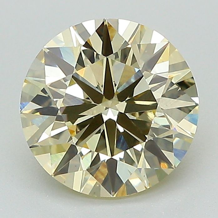 Round 2ct Fancy Light Yellow VS1 ID EX EX None - Jewelry by Cleo