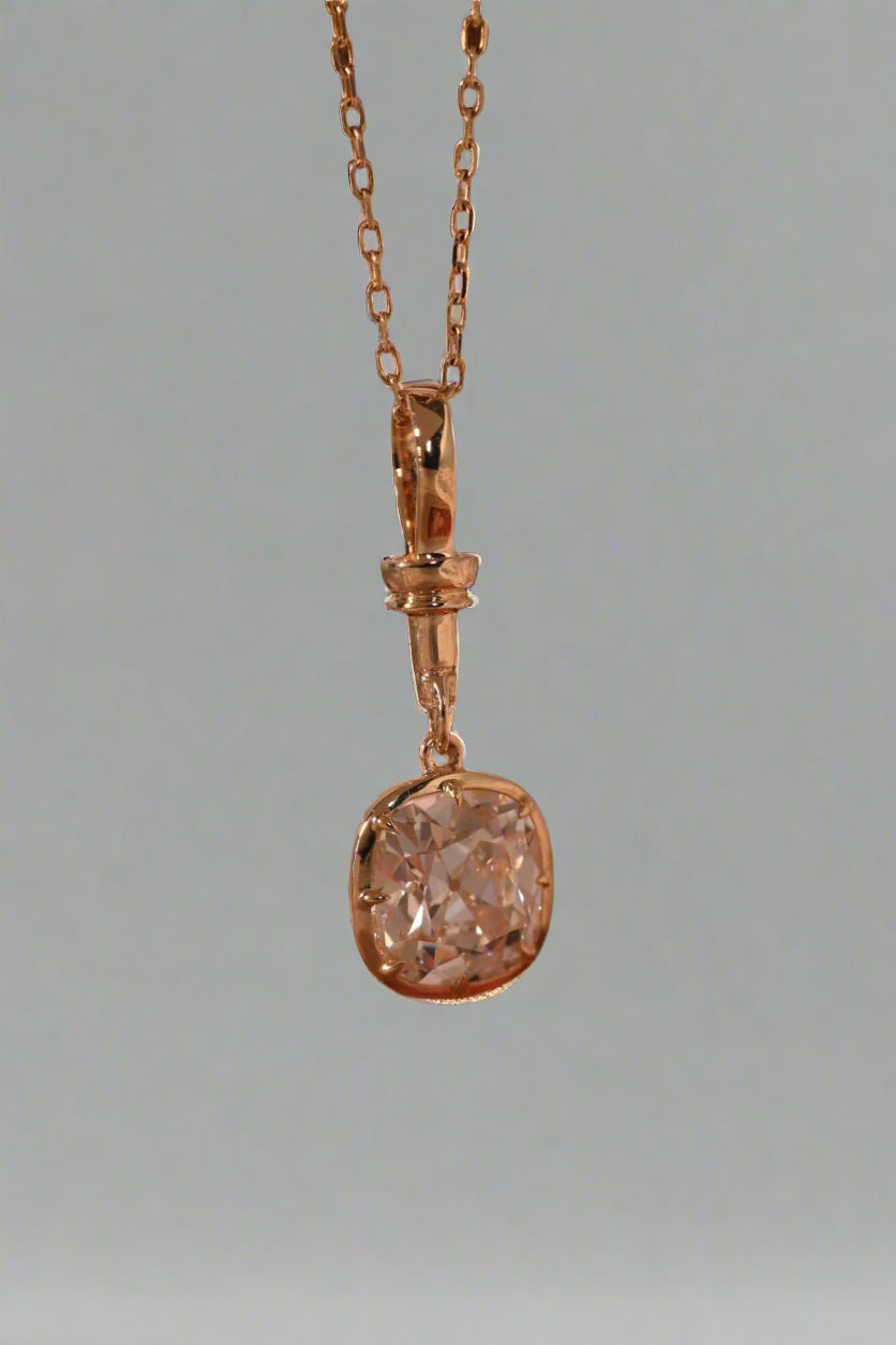 Solitaire collet pendant - Jewelry by Cleo