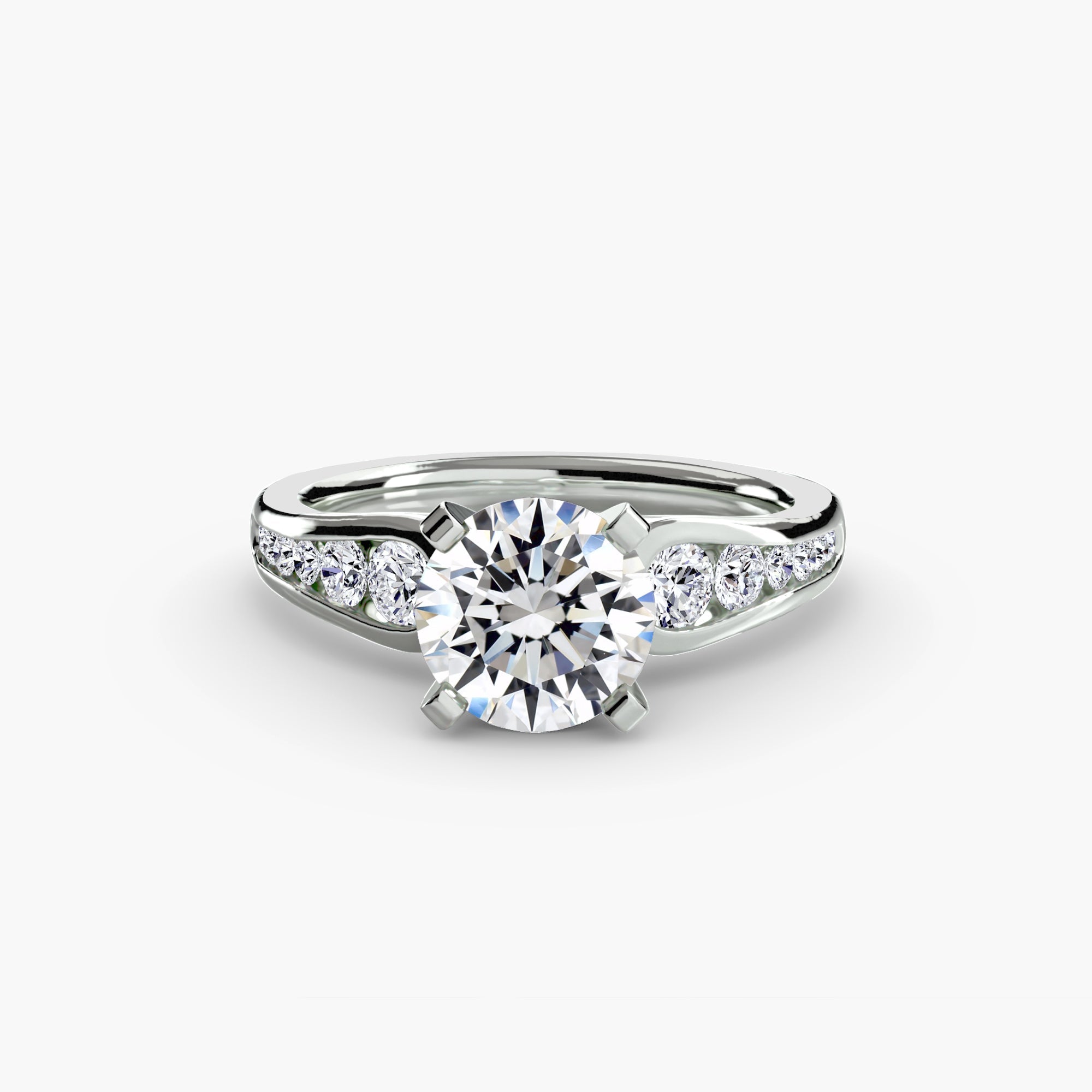 Solitaire with Pavé 2 - Jewelry by Cleo