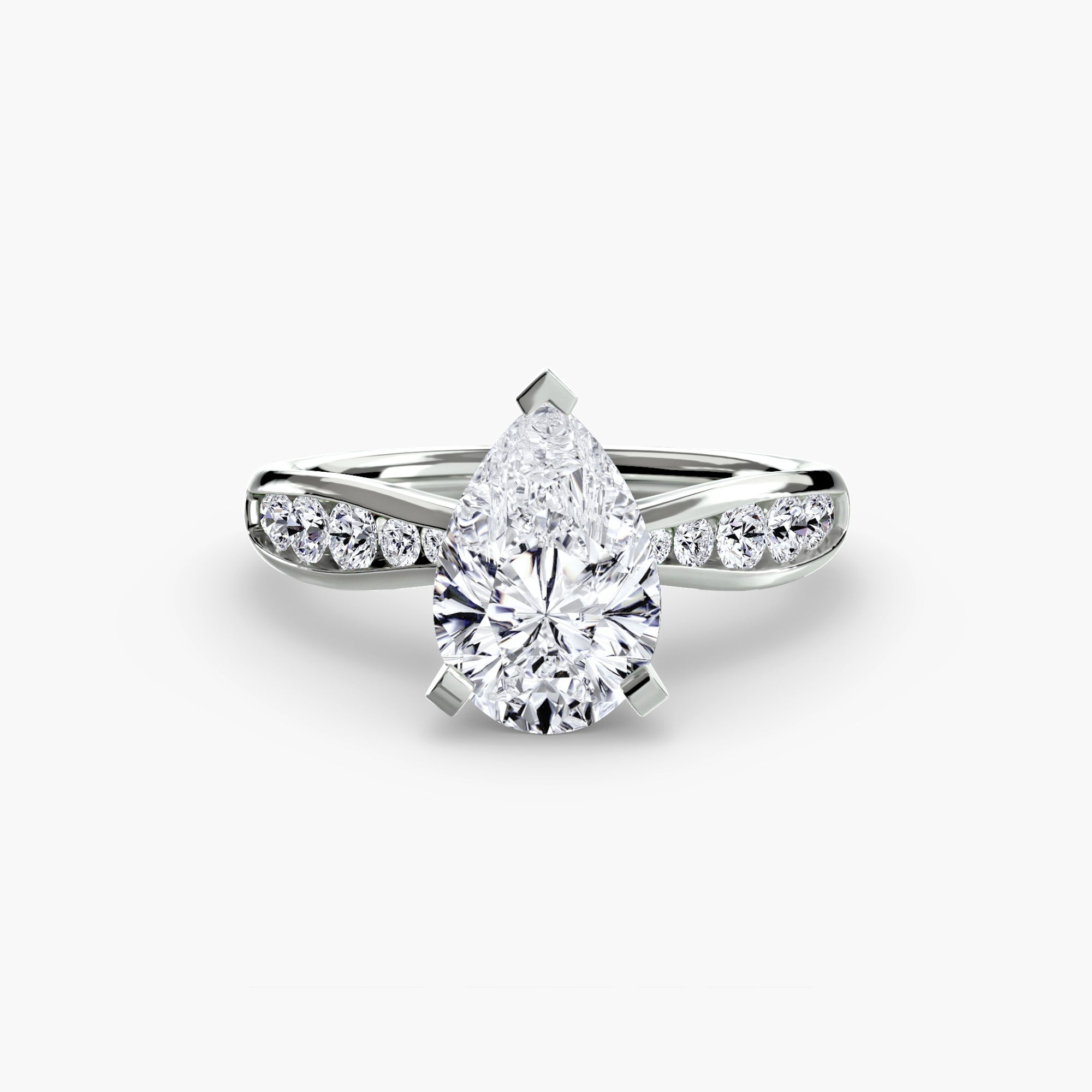 Solitaire with Pavé 3 - Jewelry by Cleo