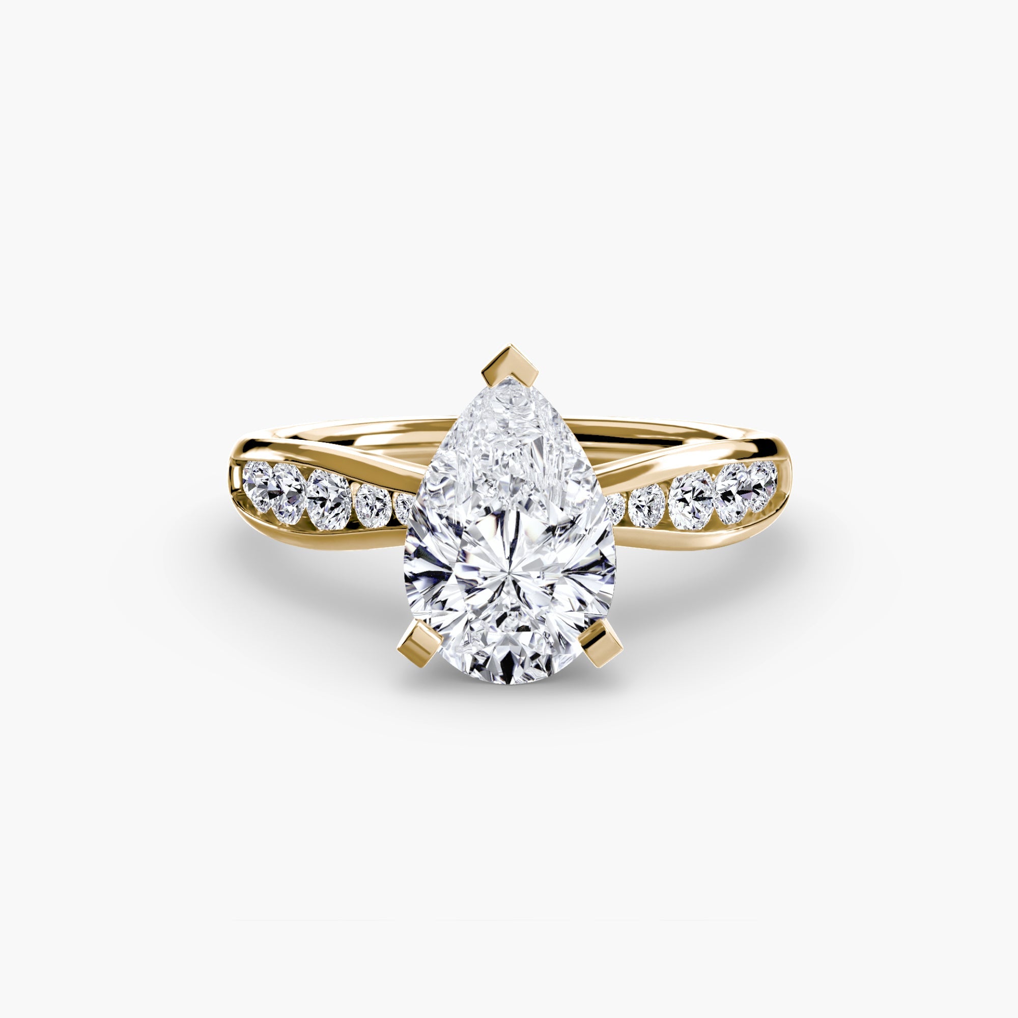 Solitaire with Pavé 3 - Jewelry by Cleo