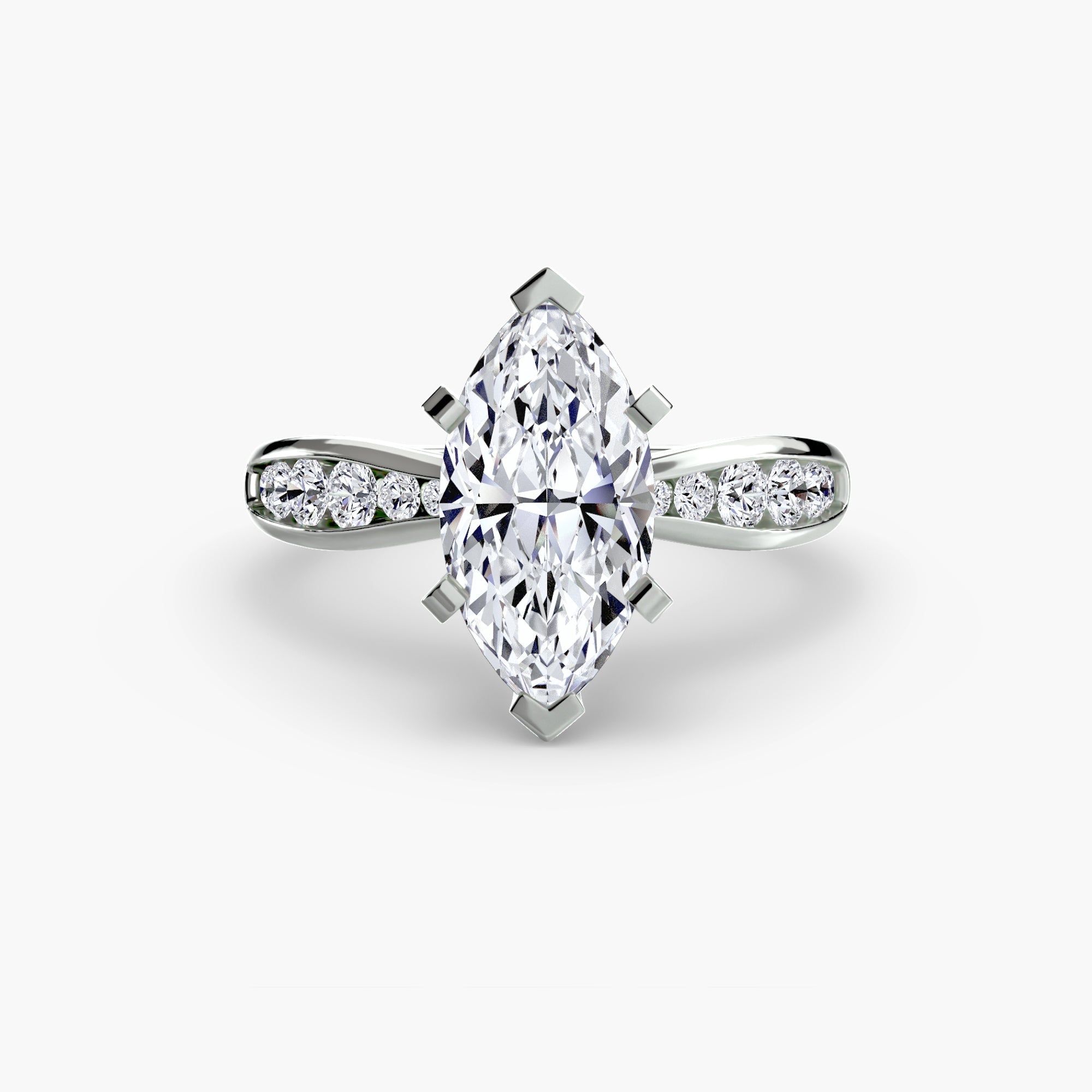 Solitaire with Pavé 3 - Jewelry by Cleo