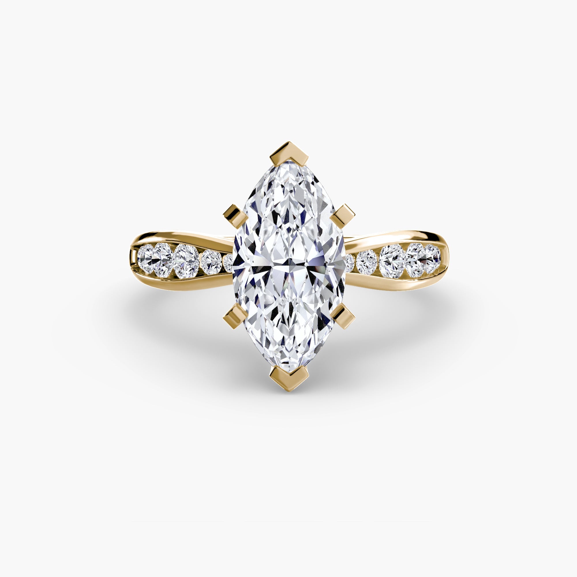 Solitaire with Pavé 3 - Jewelry by Cleo