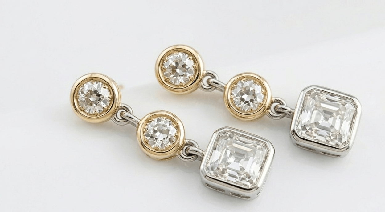 The Cleo Prism: Graduated Bezel Drop Earrings - Jewelry by Cleo