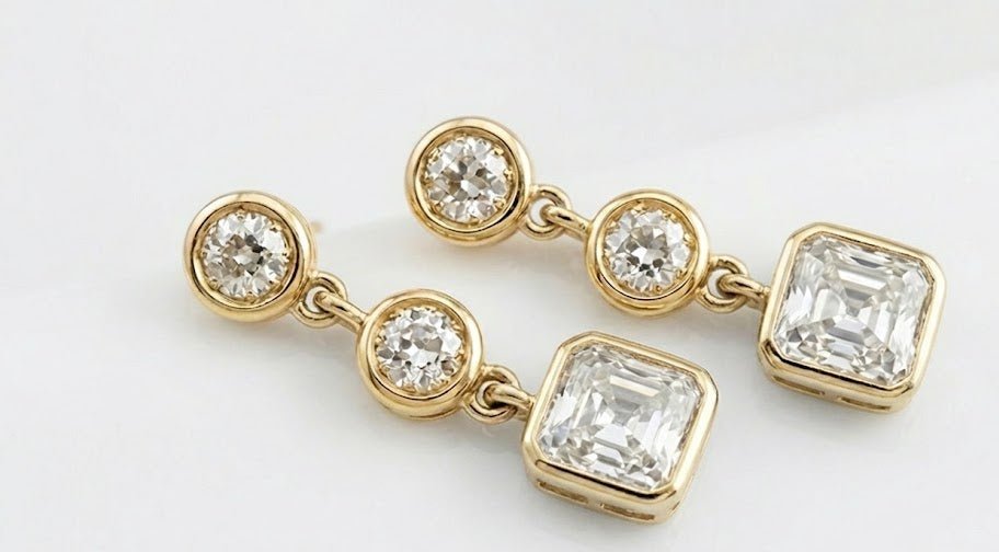 The Cleo Prism: Graduated Bezel Drop Earrings - Jewelry by Cleo