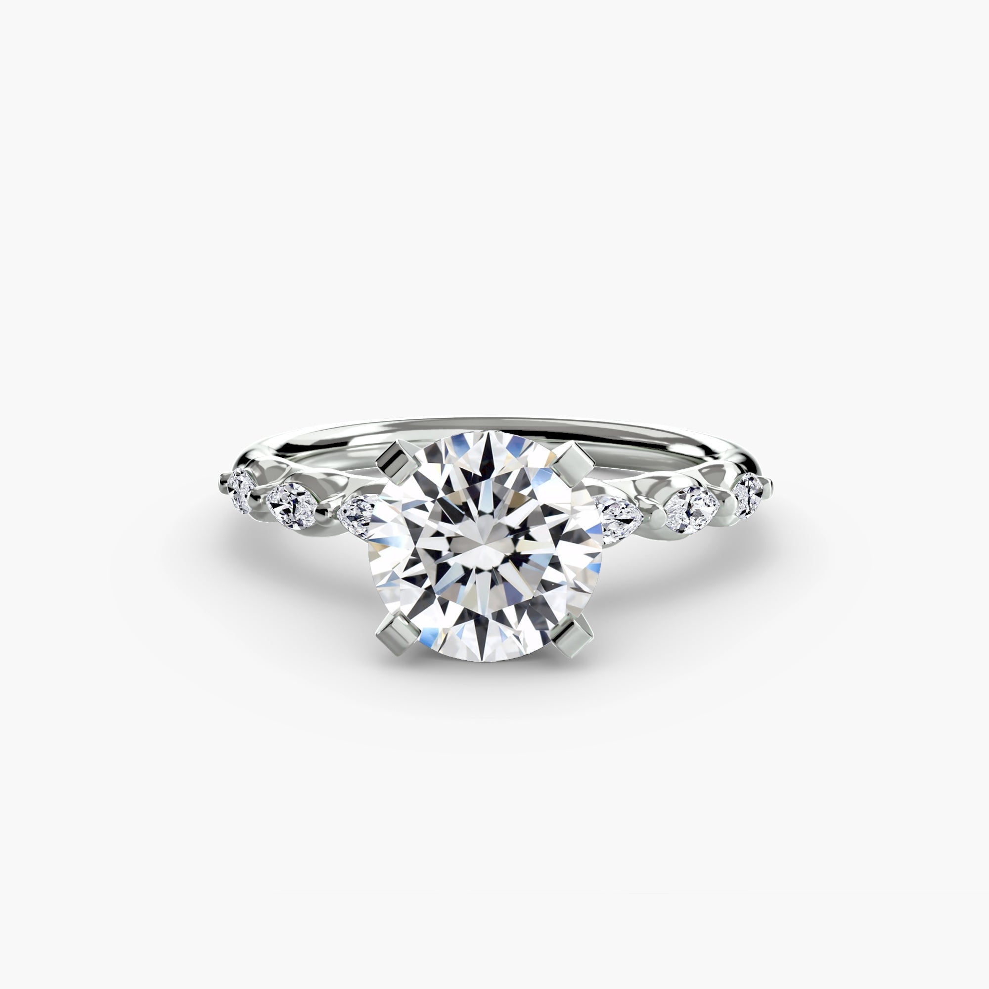 The Floral Accent Solitaire - Jewelry by Cleo