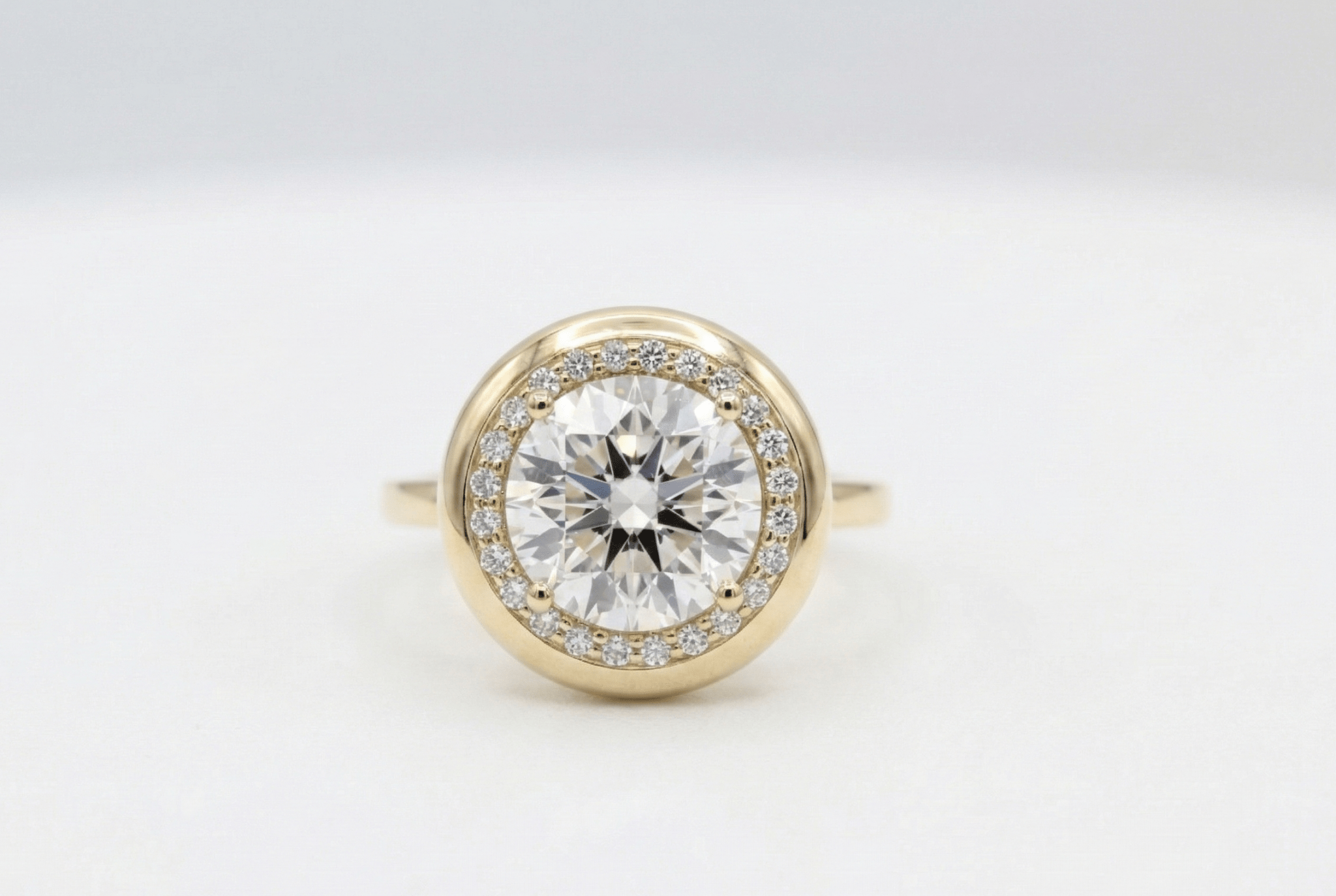 The Modern Halo Bezel Solitaire - Jewelry by Cleo