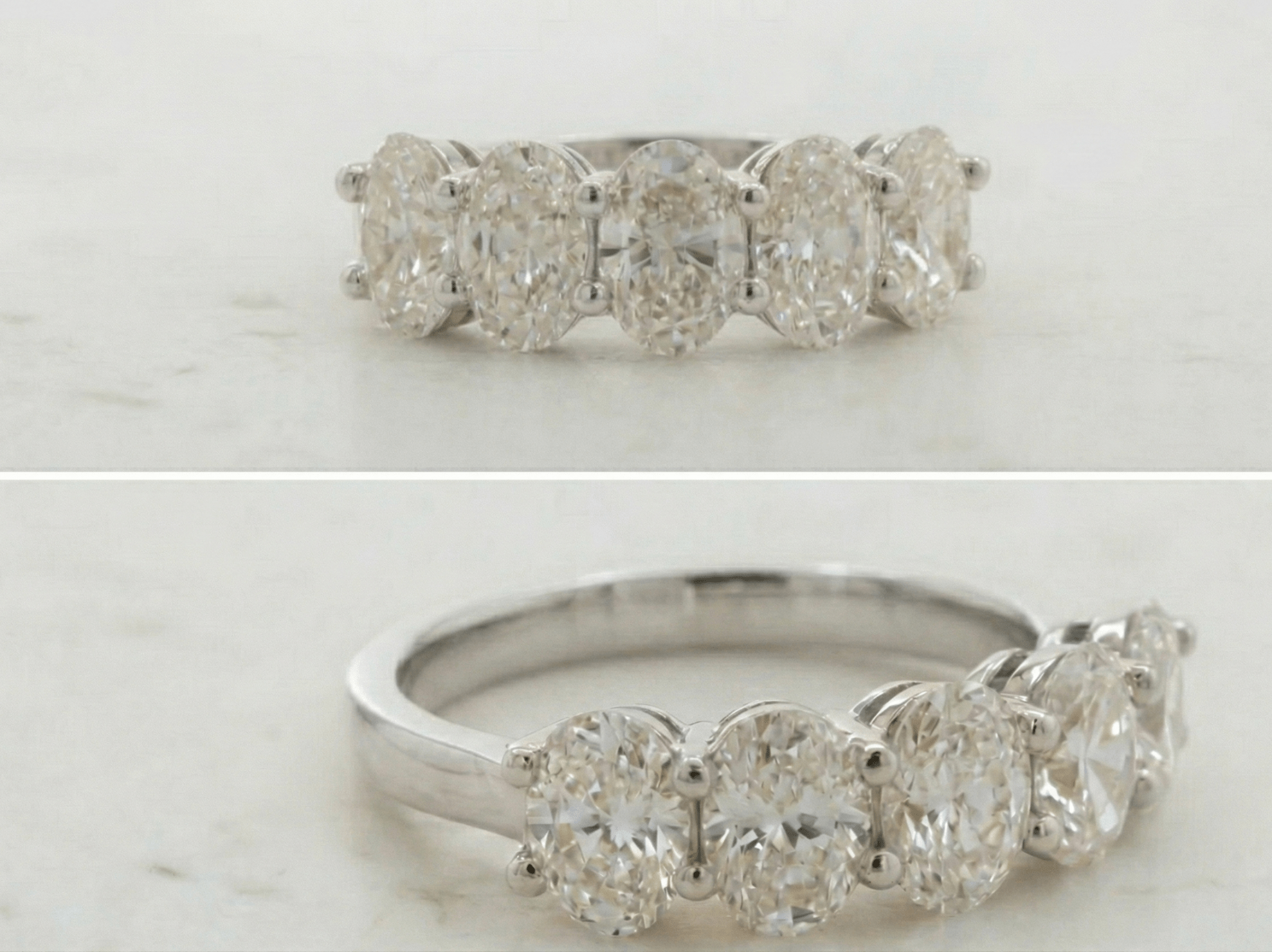 The Timeless Five - Stone Oval Diamond Band - Jewelry by Cleo