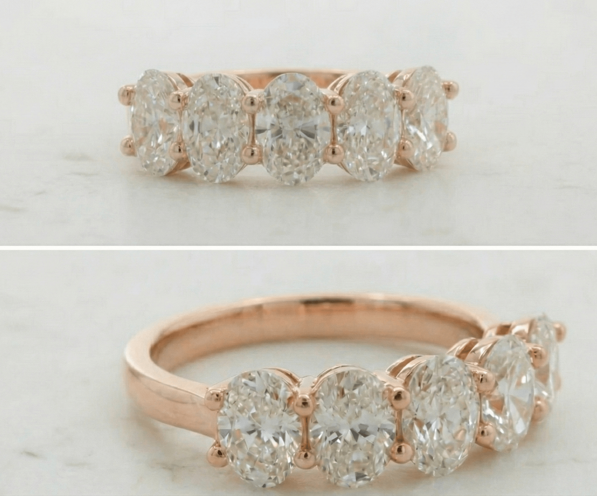 The Timeless Five - Stone Oval Diamond Band - Jewelry by Cleo