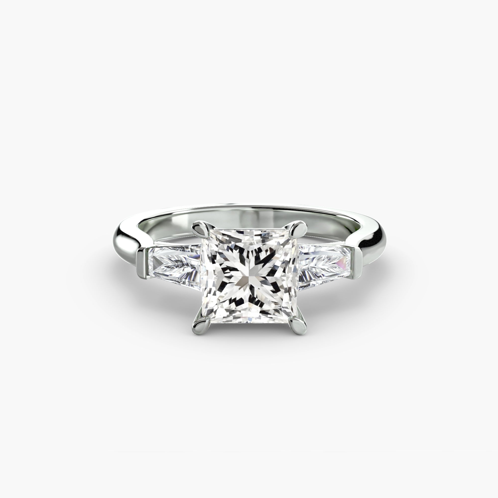 Three - Stone Ring (Baguette Side Stones) - Jewelry by Cleo