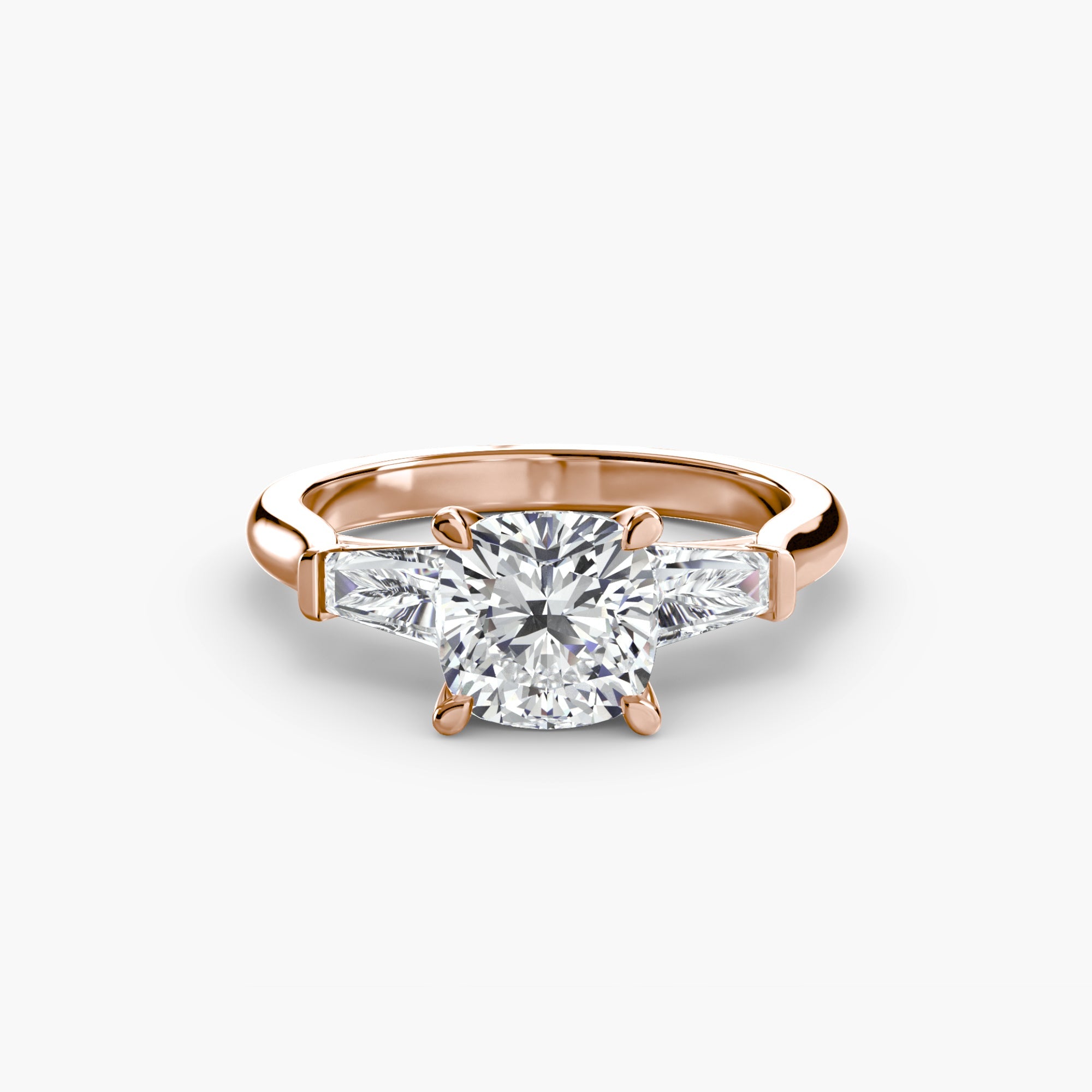 Three - Stone Ring (Baguette Side Stones) - Jewelry by Cleo