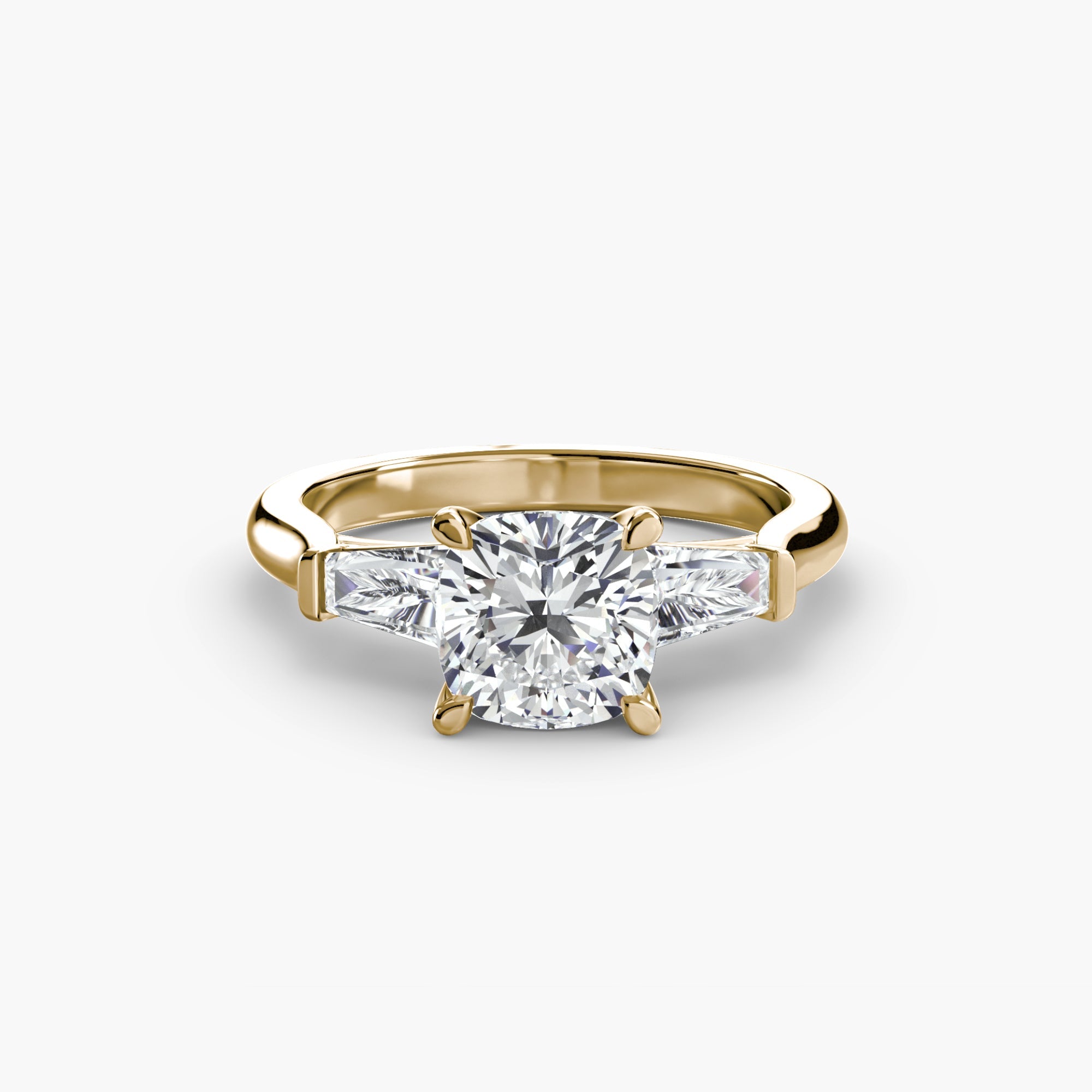 Three - Stone Ring (Baguette Side Stones) - Jewelry by Cleo