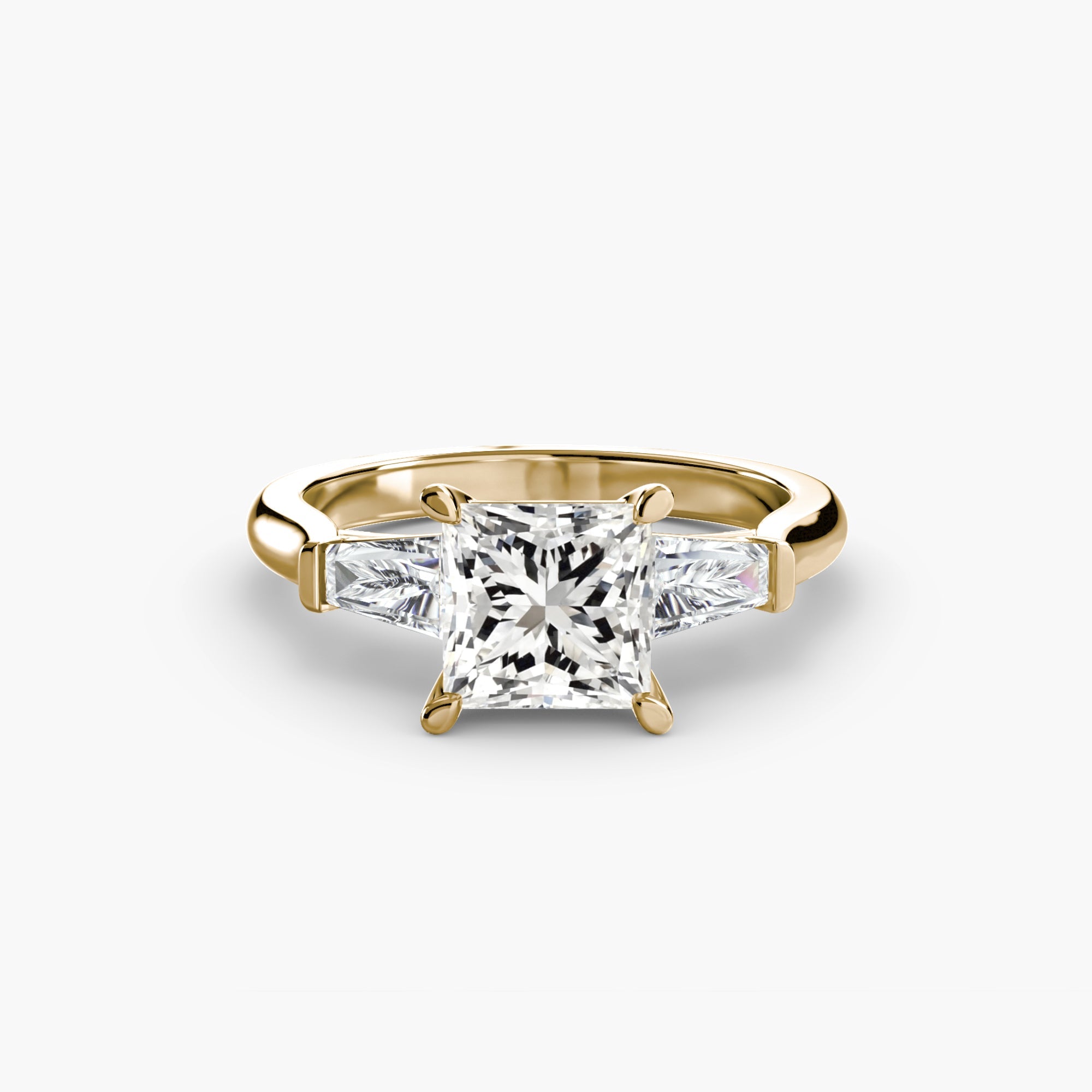 Three - Stone Ring (Baguette Side Stones) - Jewelry by Cleo