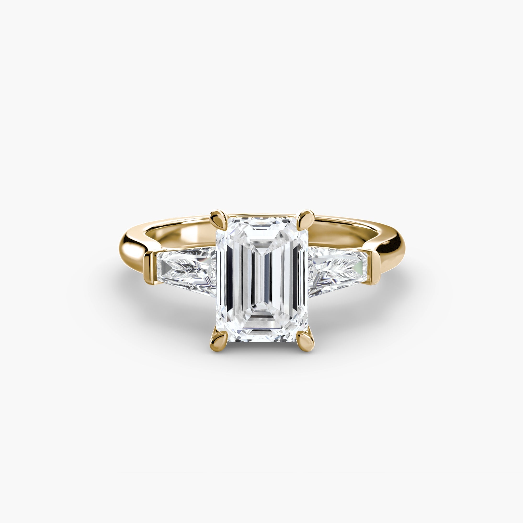 Three - Stone Ring (Baguette Side Stones) - Jewelry by Cleo