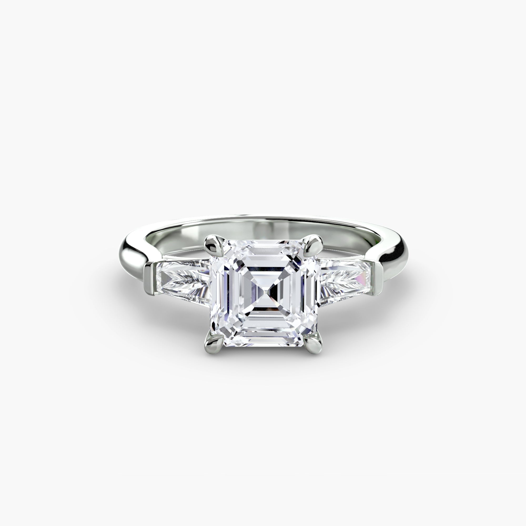 Three - Stone Ring (Baguette Side Stones) - Jewelry by Cleo