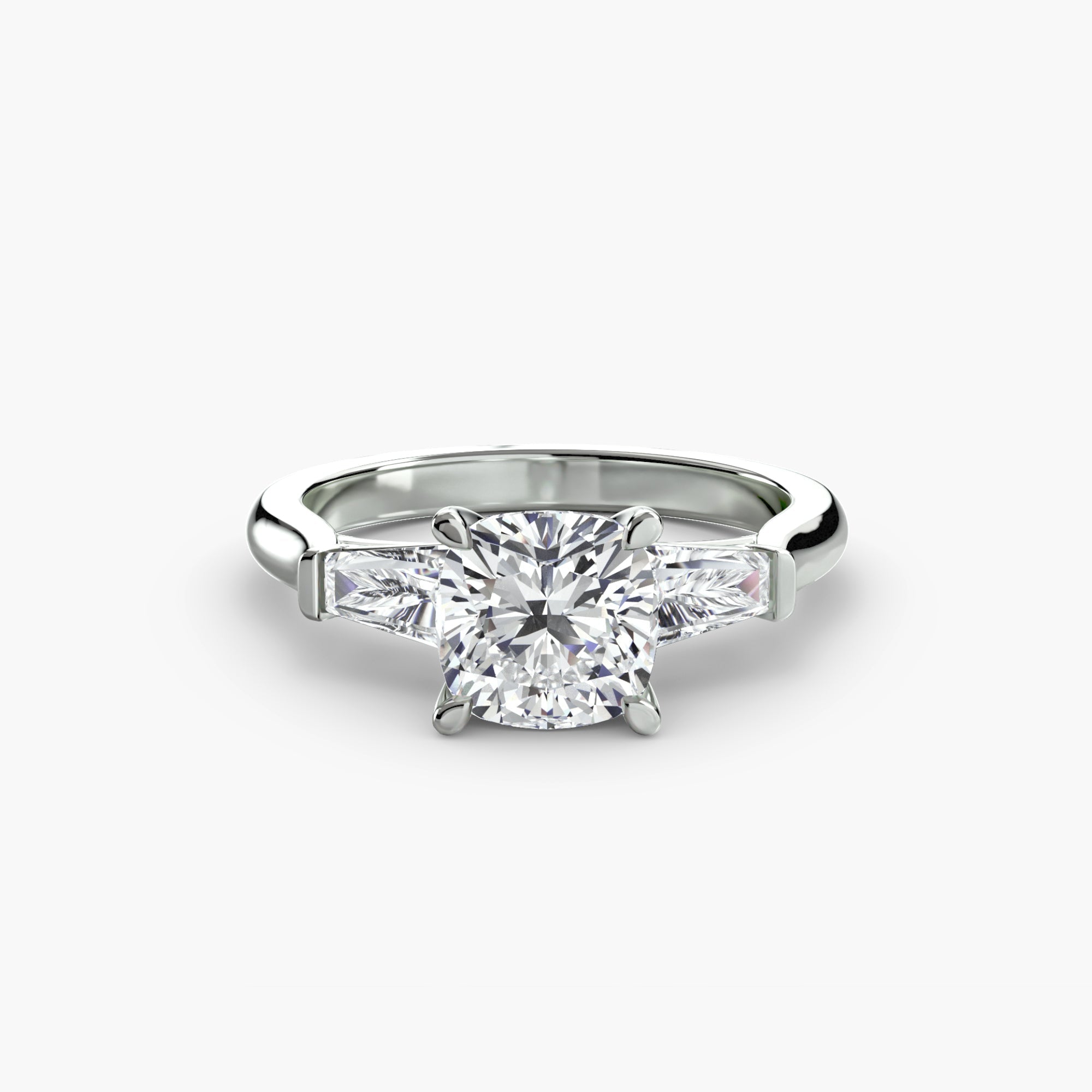 Three - Stone Ring (Baguette Side Stones) - Jewelry by Cleo