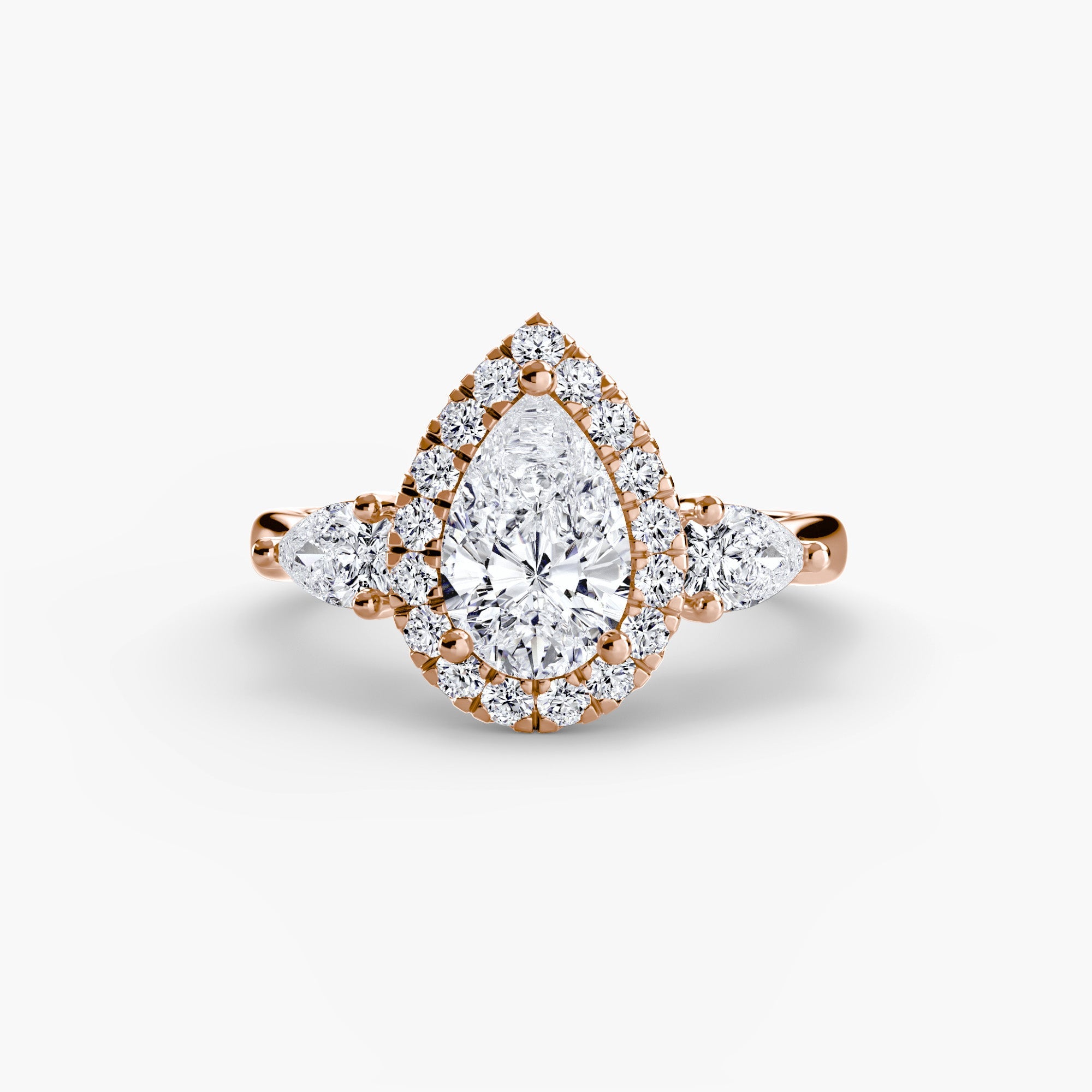 Three - Stone Ring with Halo - Jewelry by Cleo