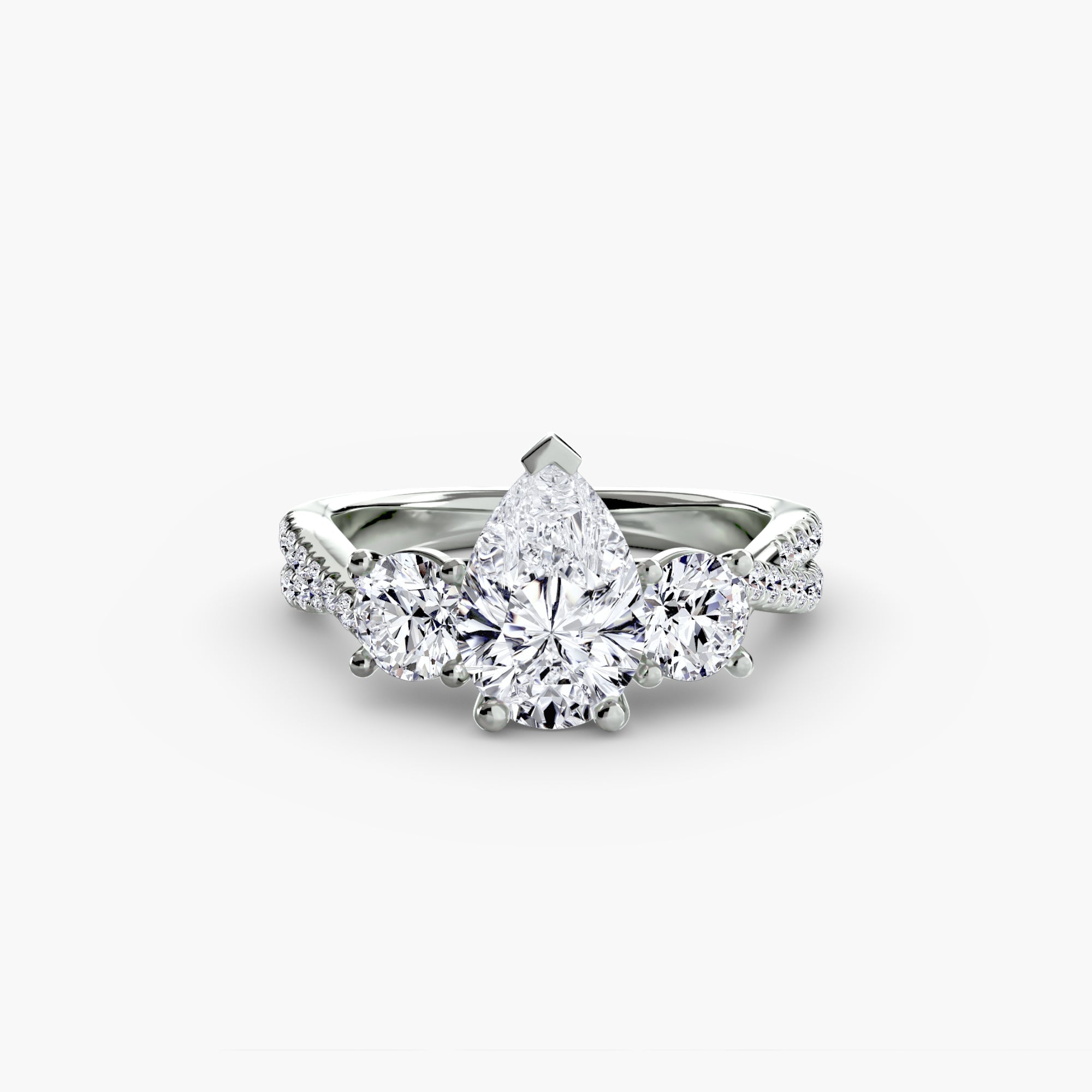 Three - Stone with Pavé Band 2 - Jewelry by Cleo