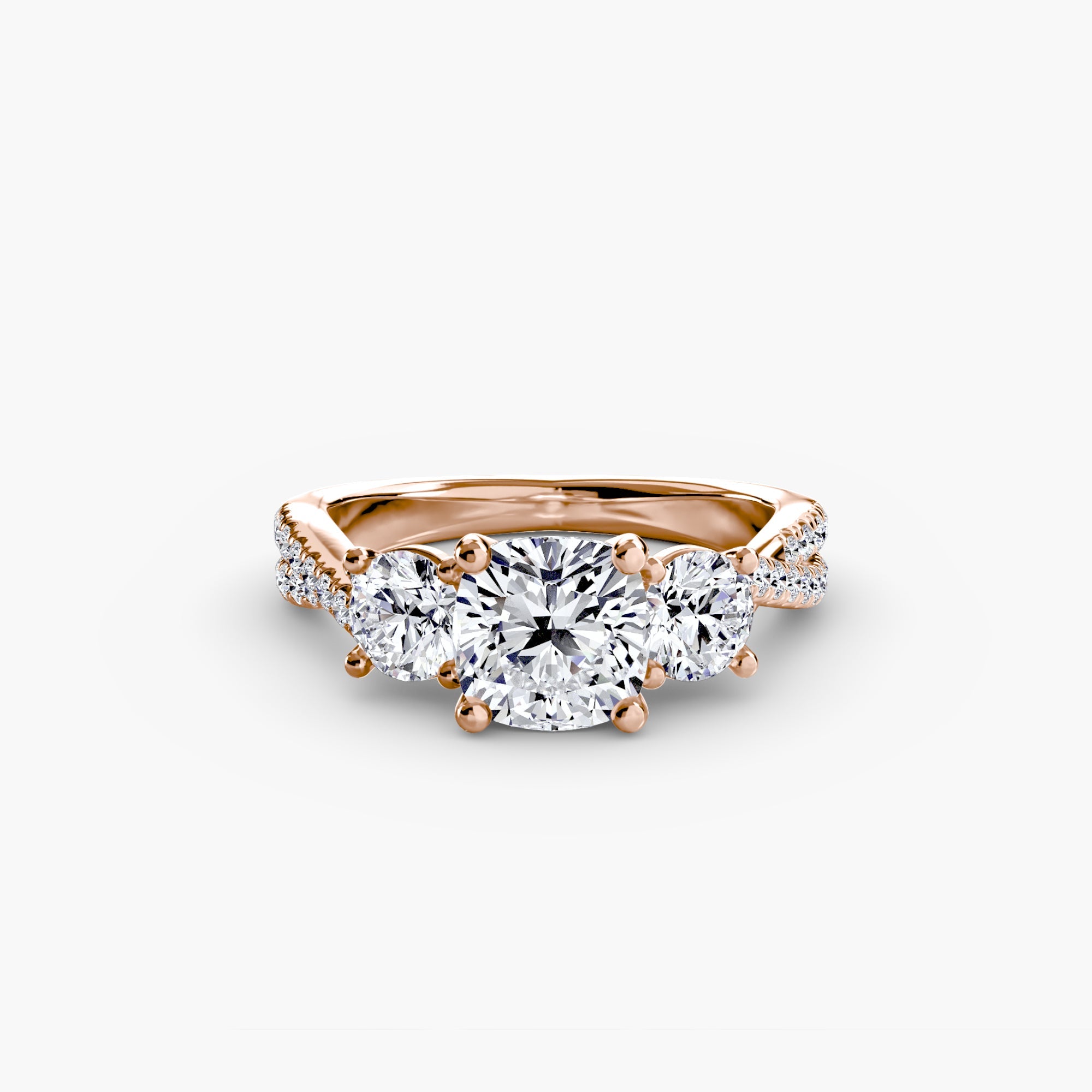 Three - Stone with Pavé Band 2 - Jewelry by Cleo